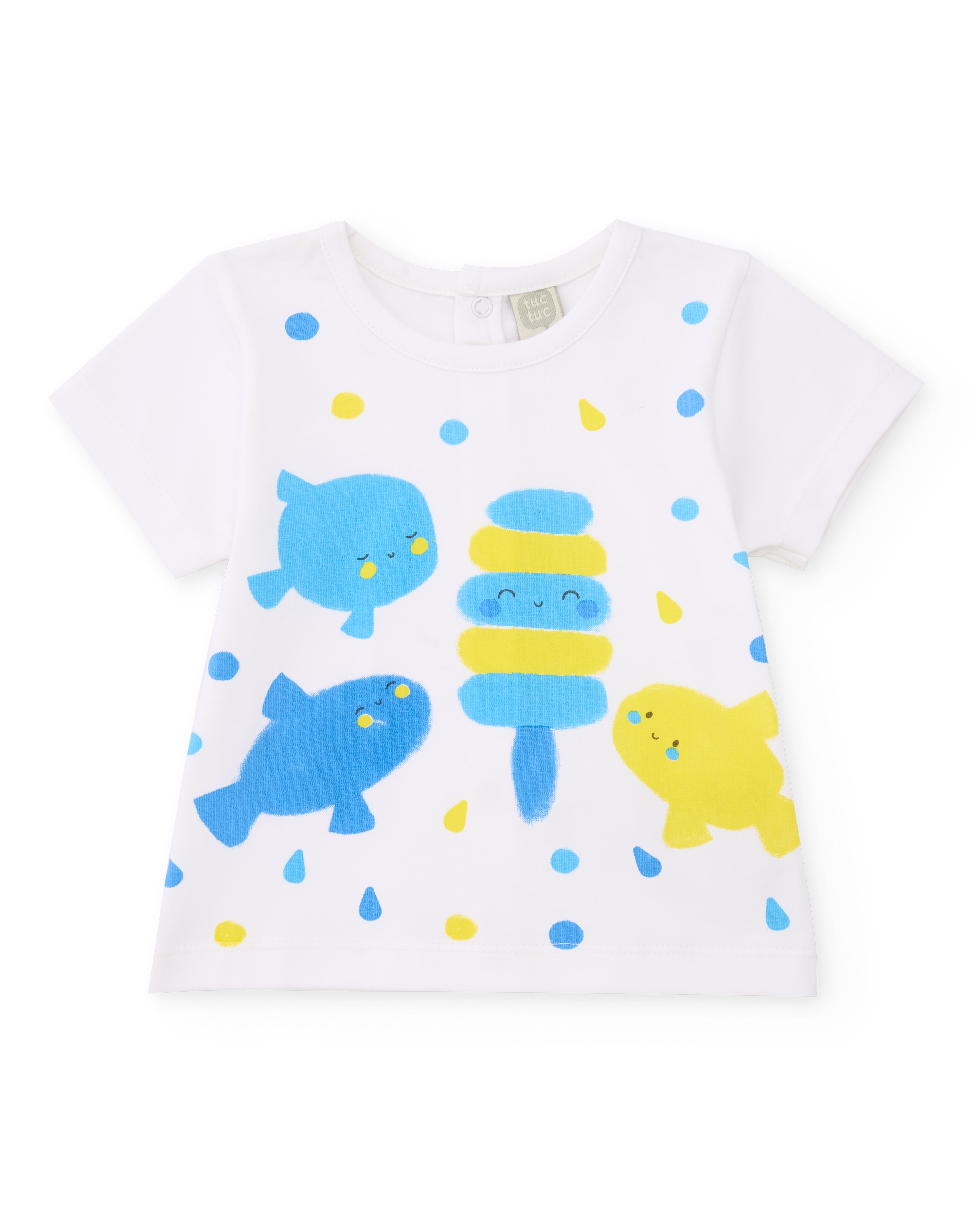 Conjunto para Bebé de Malha com Bolsos Frontais Tuc tuc Branco-3