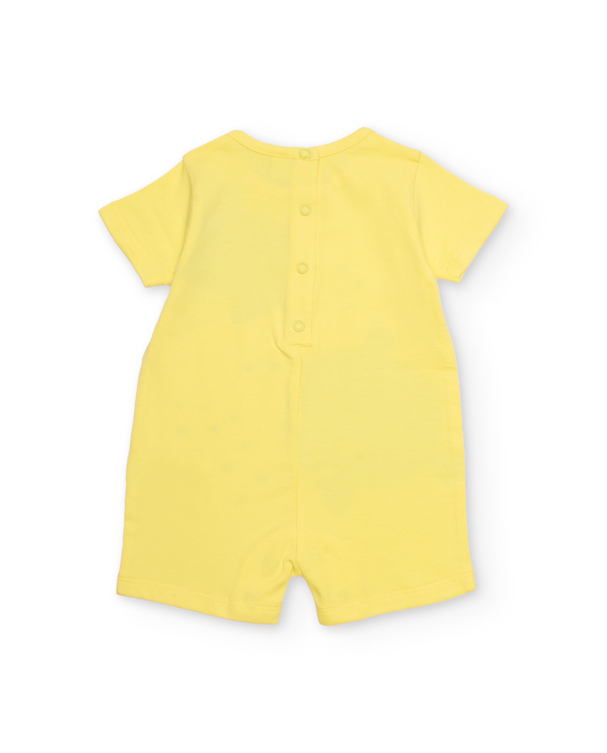 Babygrow para Recém-nascido de Malha e Fechos Posteriores Amarelo-3