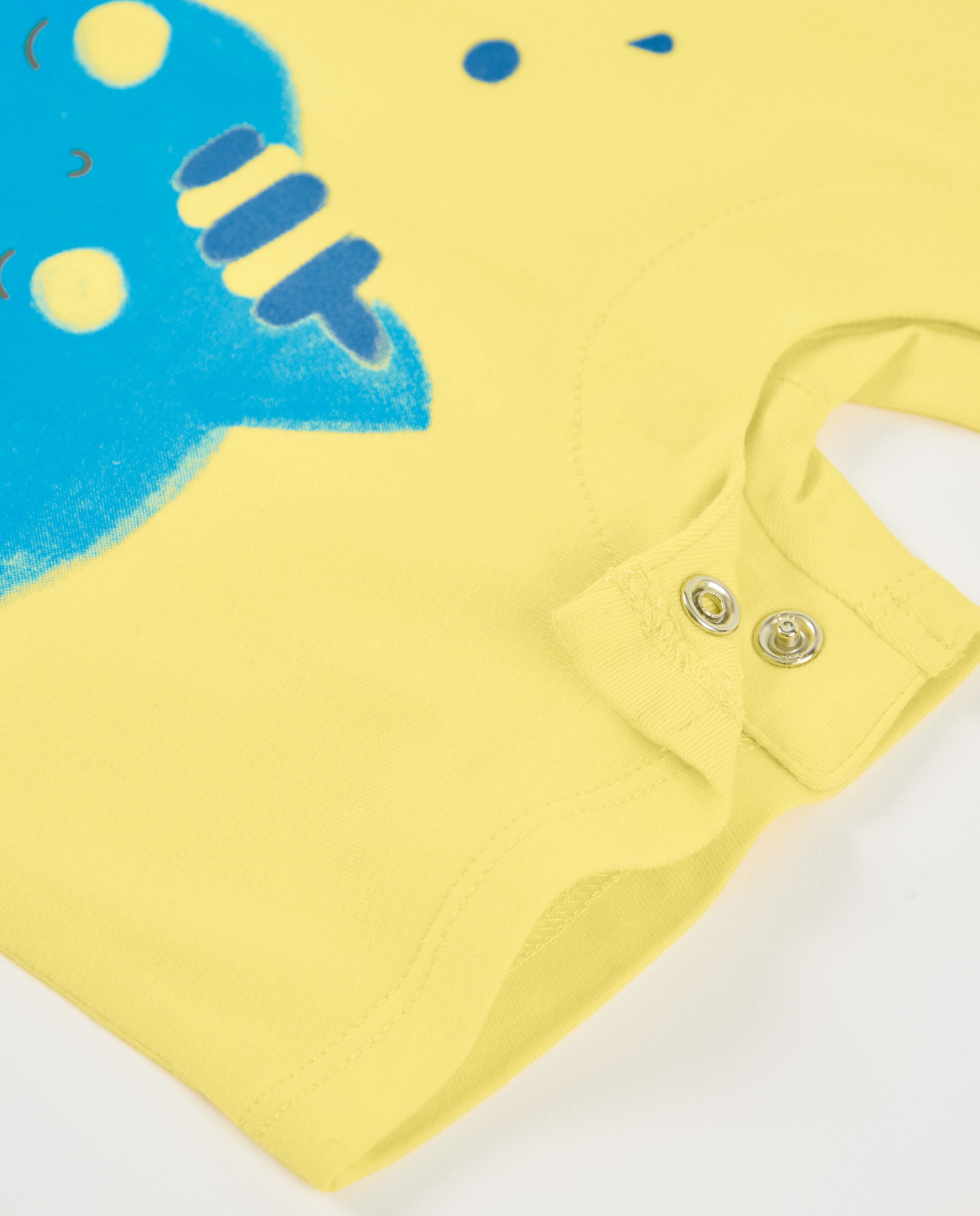 Babygrow para Recém-nascido de Malha e Fechos Posteriores Amarelo-5