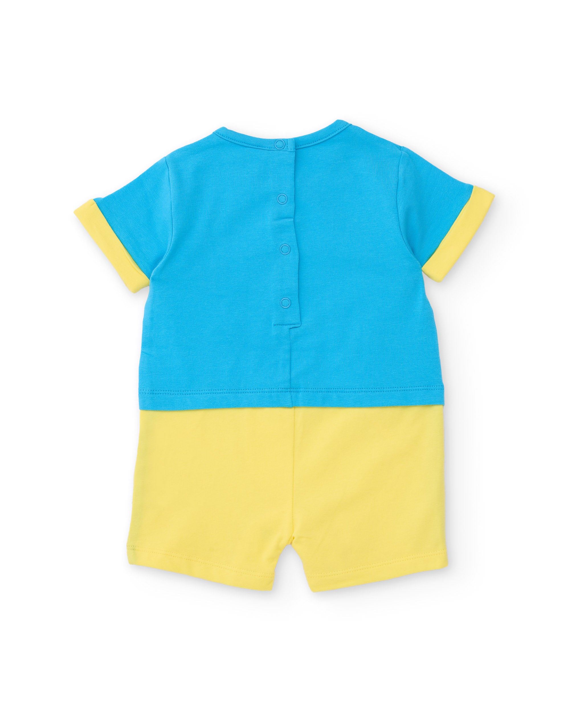 Babygrow para Recém-nascido de Plana e Design Peixe Azul-3