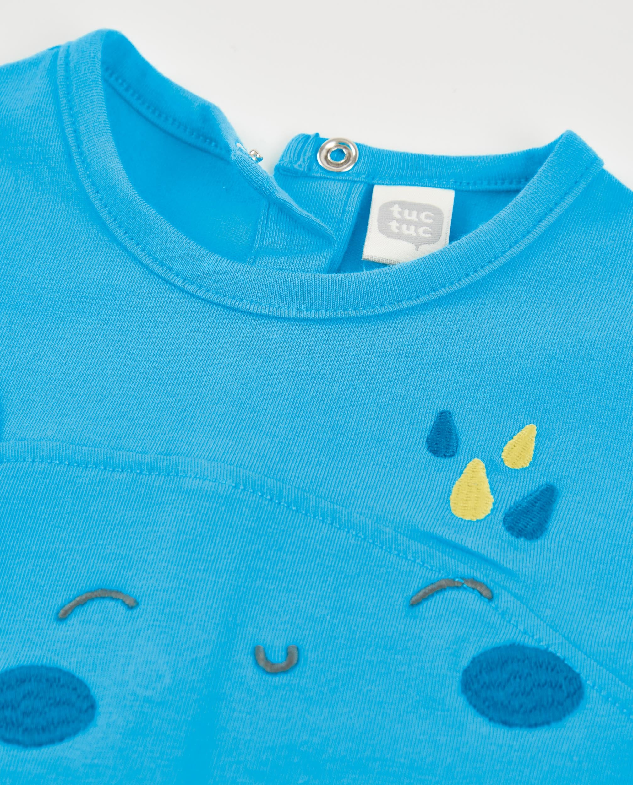 Babygrow para Recém-nascido de Plana e Design Peixe Azul-4
