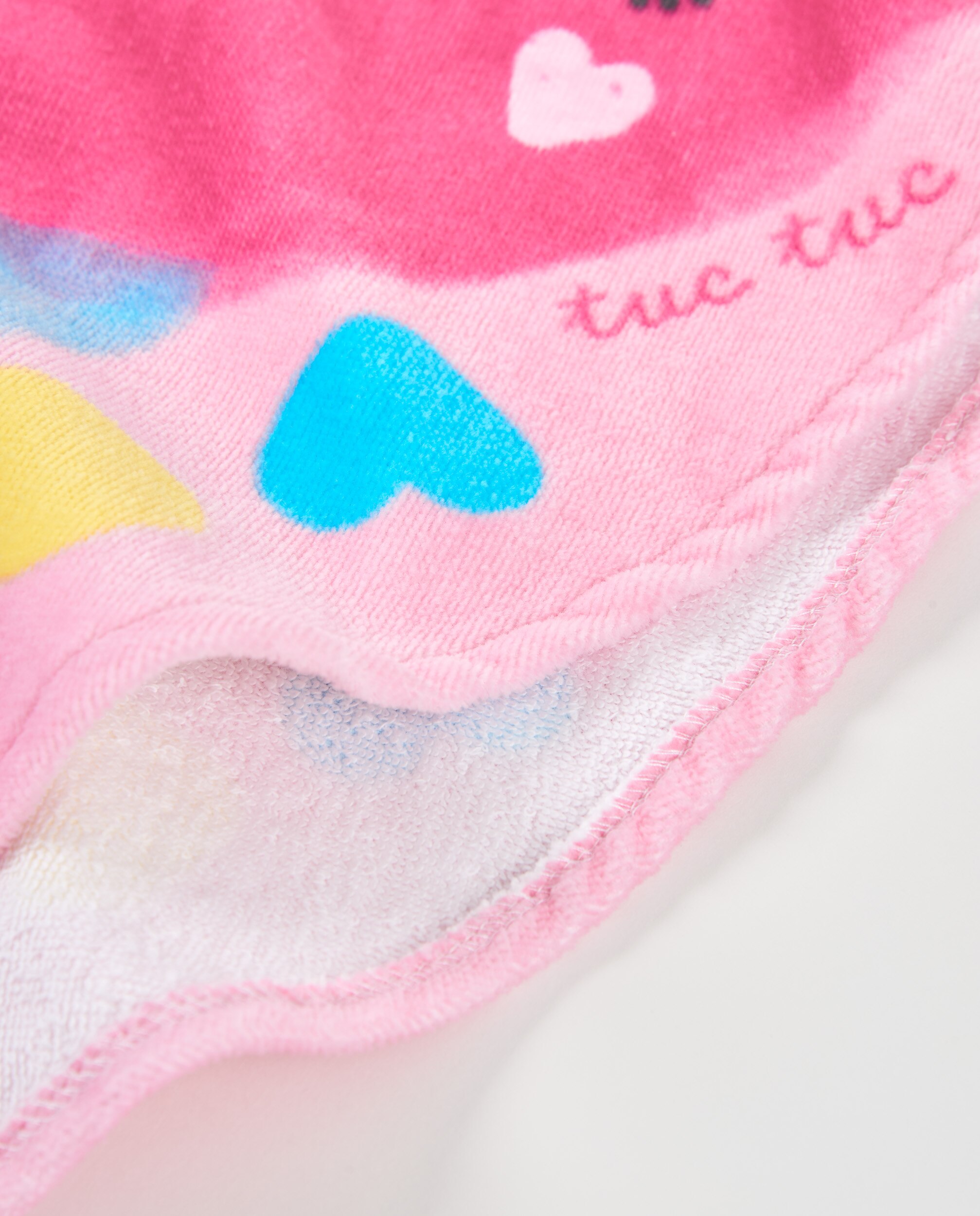 Toalha Poncho para Recém-nascido de Malha com Capuz Rosa-3