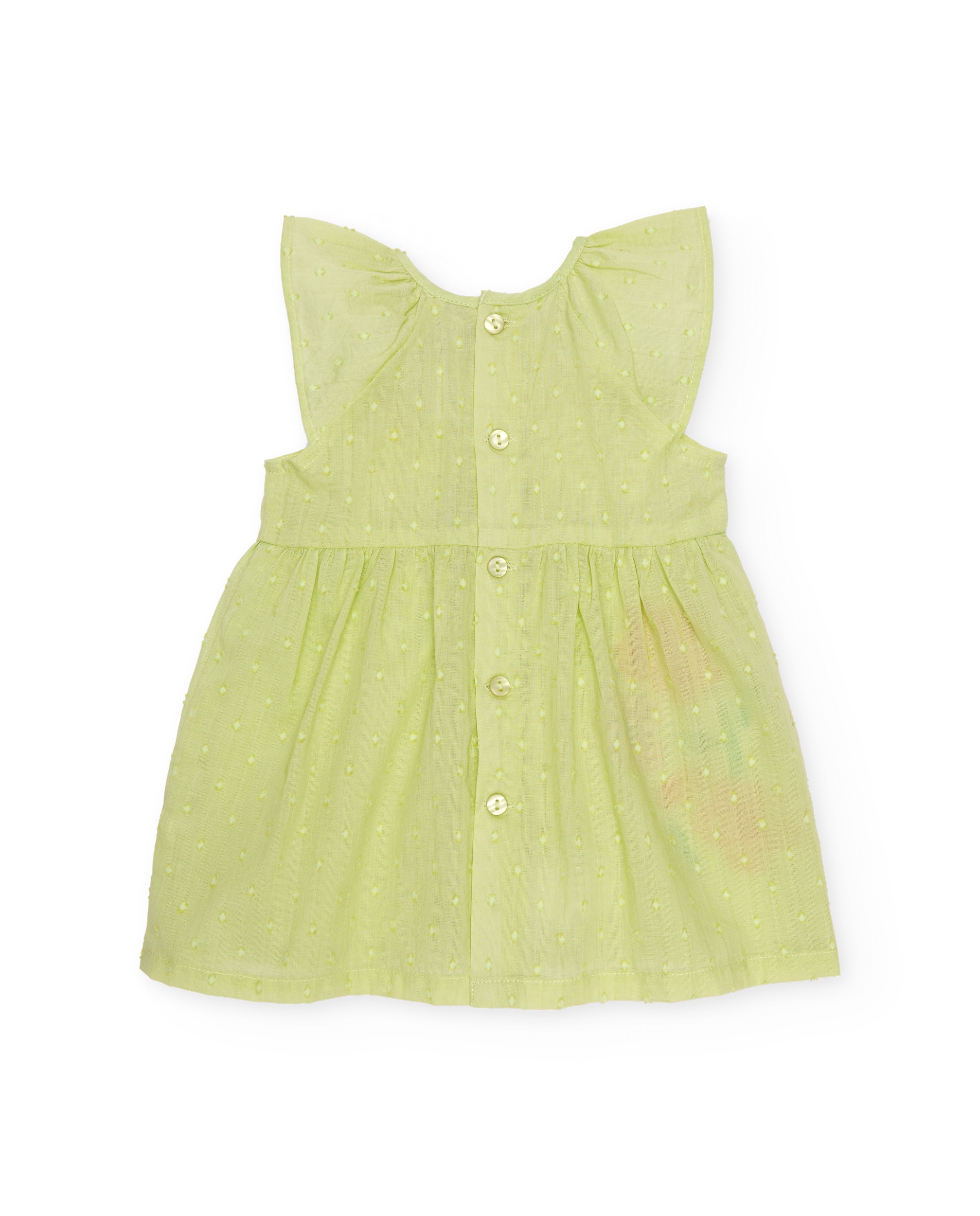 Vestido para Bebé de Plana e Textura de Bolinhas Tuc tuc Verde-claro-3