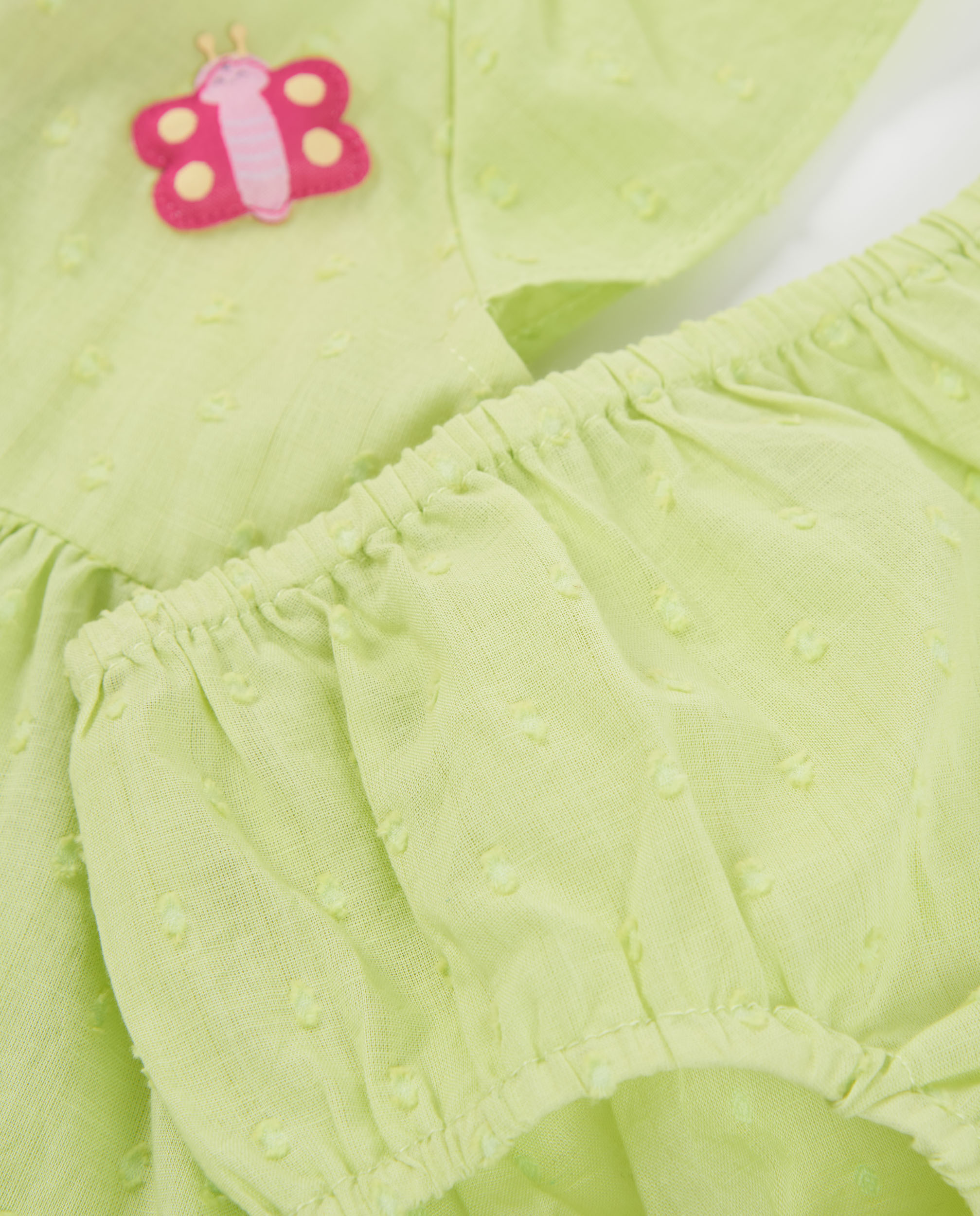 Vestido para Bebé de Plana e Textura de Bolinhas Tuc tuc Verde-claro-6