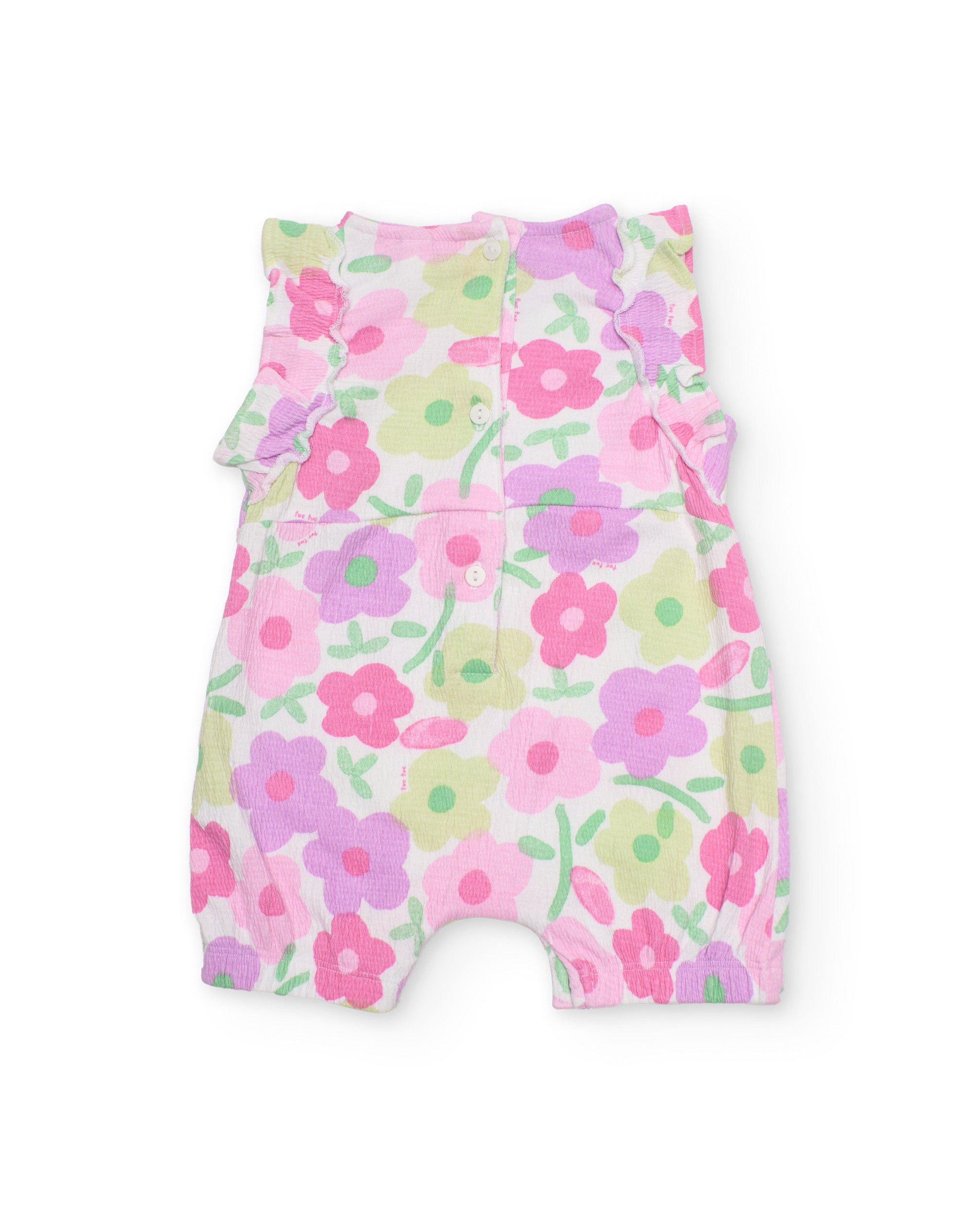 Babygrow de Recém-nascido de Malha com Folhos Rosa-3
