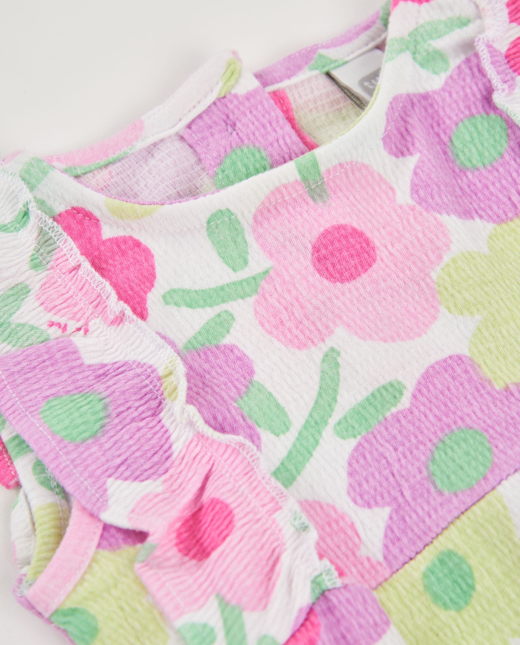 Babygrow de Recém-nascido de Malha com Folhos Rosa-4
