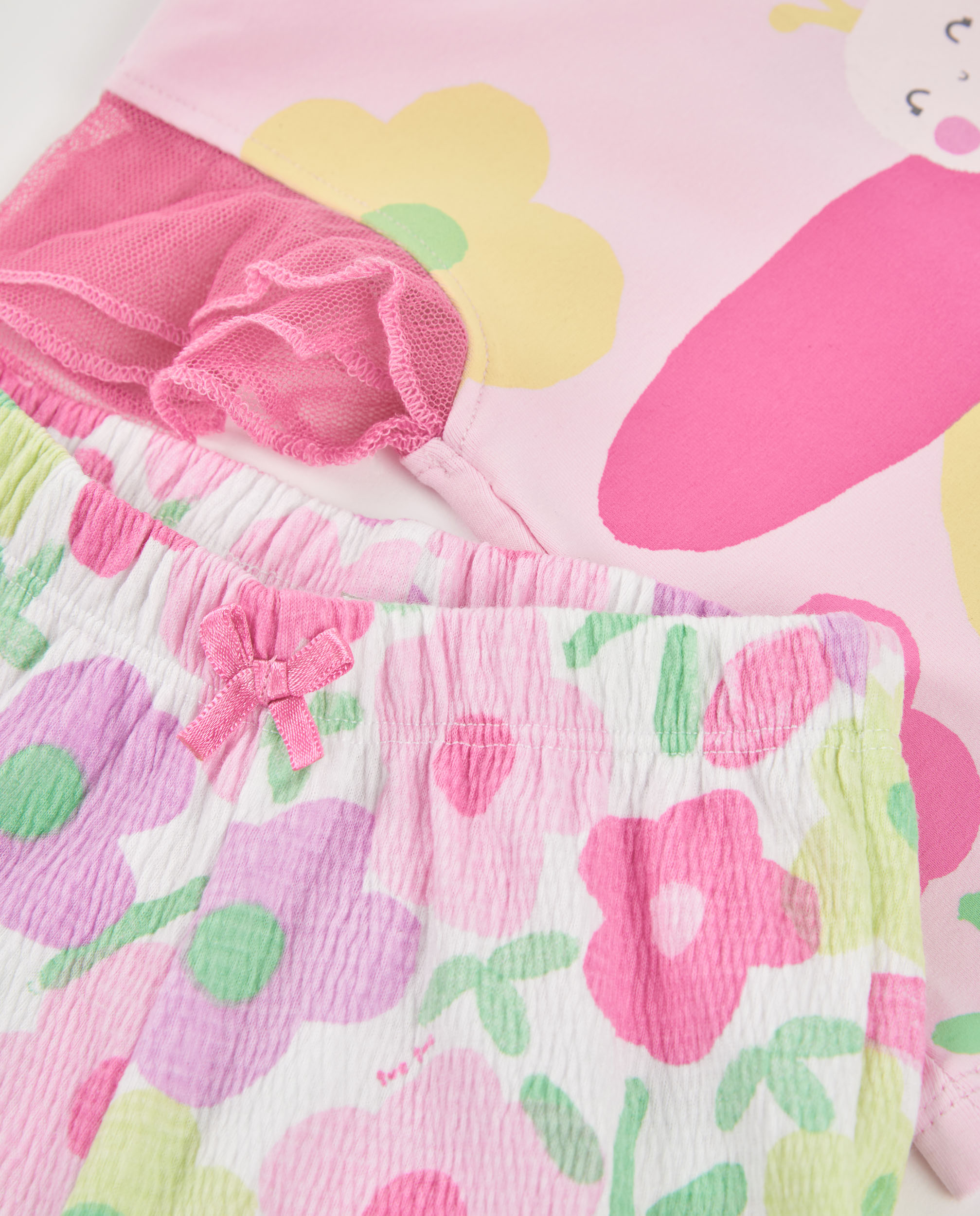 Conjunto para Bebé de Malha e Mangas de Tule Tuc tuc Rosa-6
