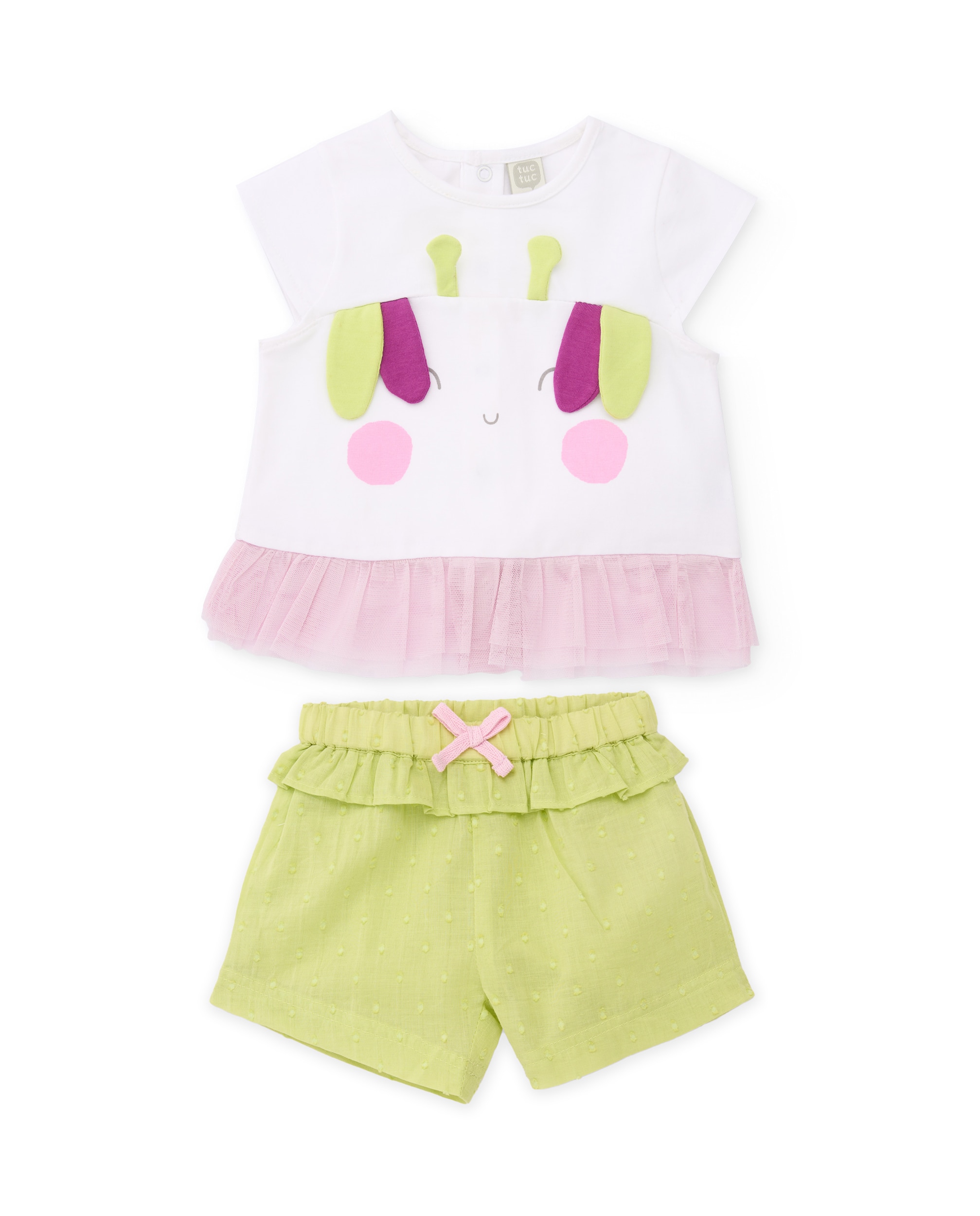 Conjunto para Bebé de Malha e Folho de Tule Tuc tuc Branco-2