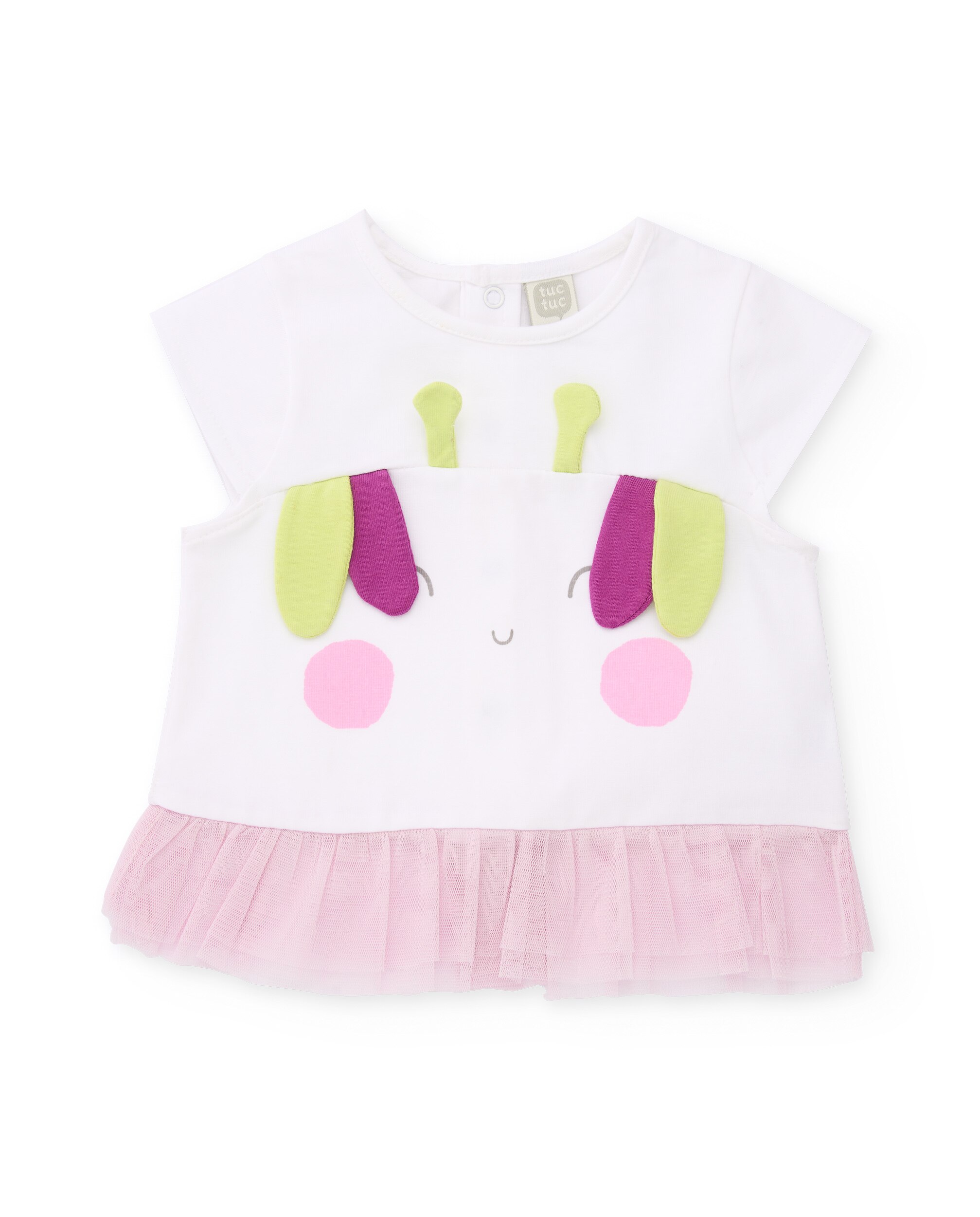 Conjunto para Bebé de Malha e Folho de Tule Tuc tuc Branco-3