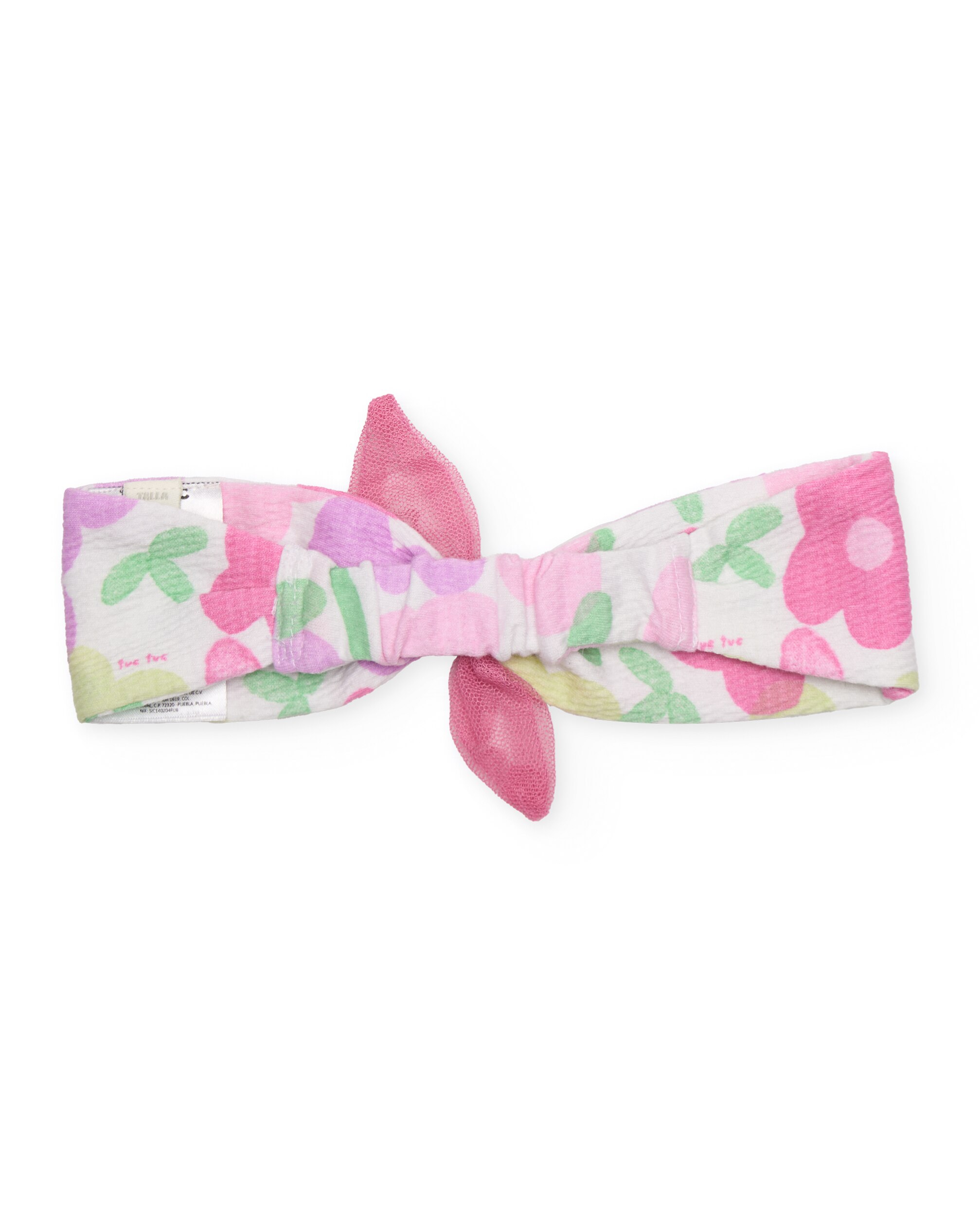 Acessório para o Cabelo de Bebé de Malha e Nó Decorativo Tuc tuc Rosa / Branco-2