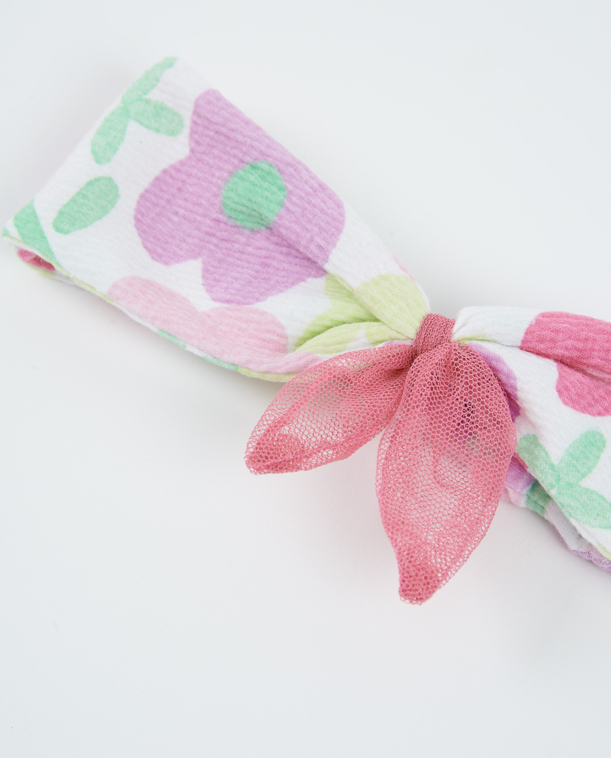 Acessório para o Cabelo de Bebé de Malha e Nó Decorativo Tuc tuc Rosa / Branco-3