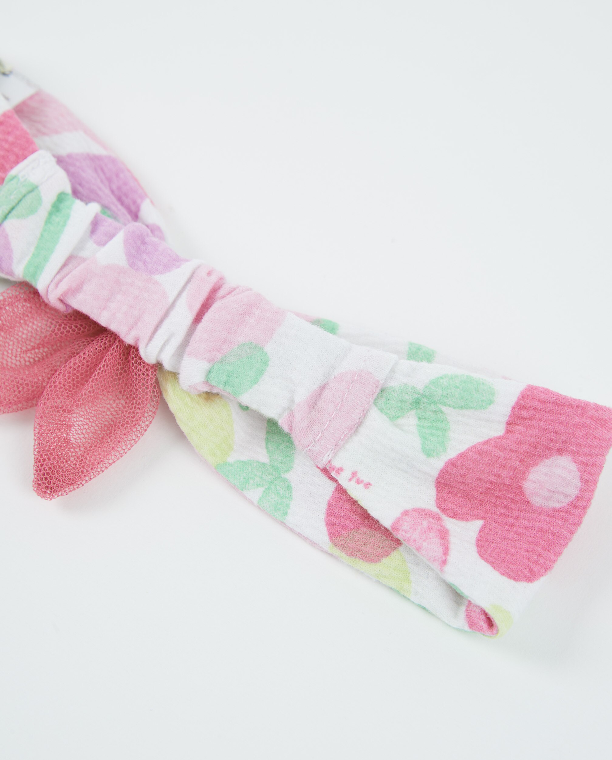 Acessório para o Cabelo de Bebé de Malha e Nó Decorativo Tuc tuc Rosa / Branco-4