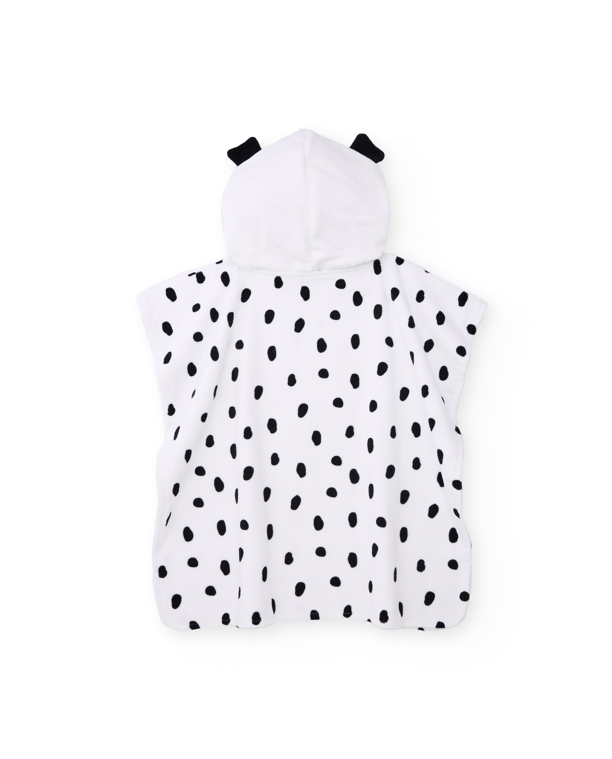 Toalha Poncho para Recém-nascido de Malha com Orelhas Branco-2