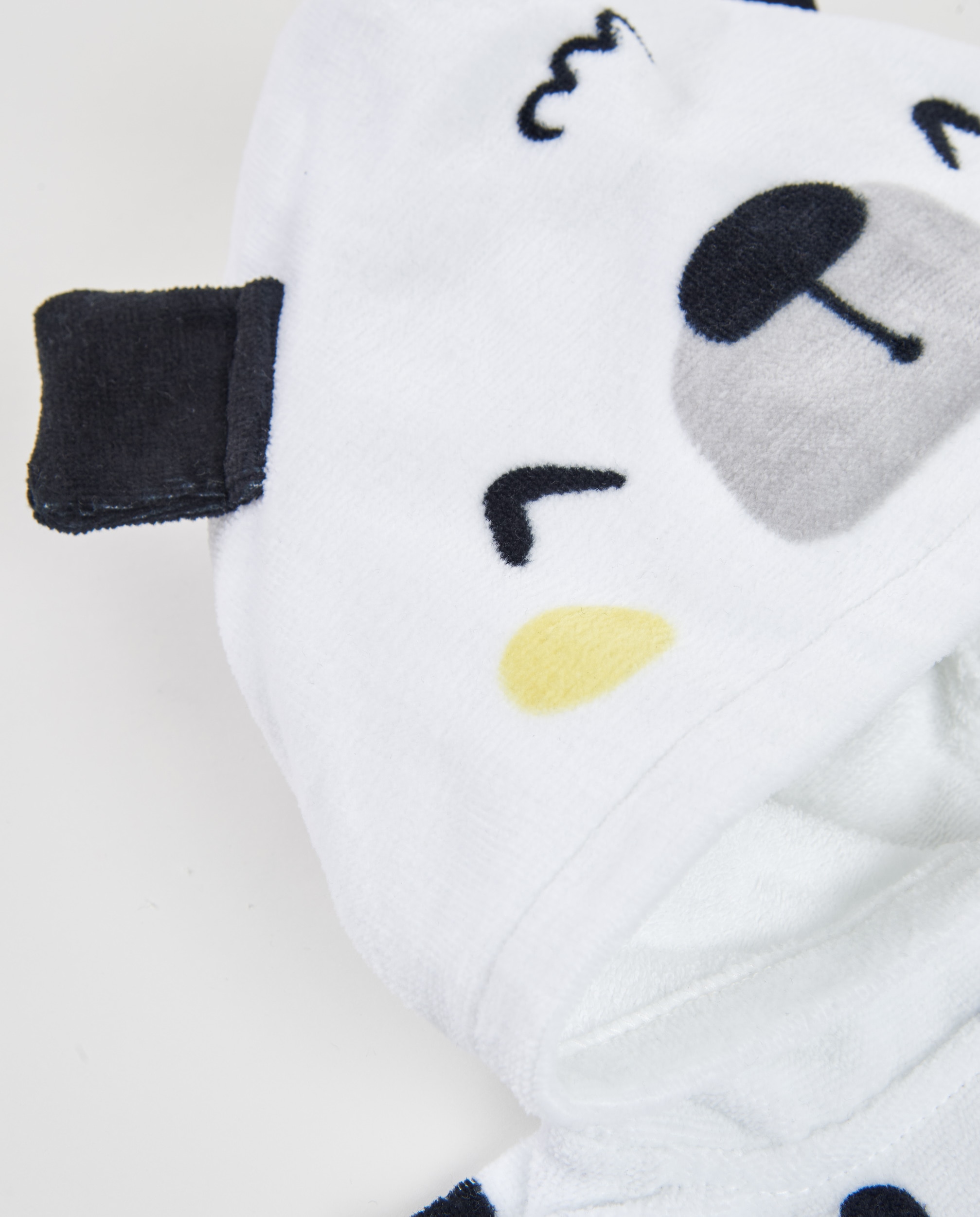 Toalha Poncho para Recém-nascido de Malha com Orelhas Branco-4