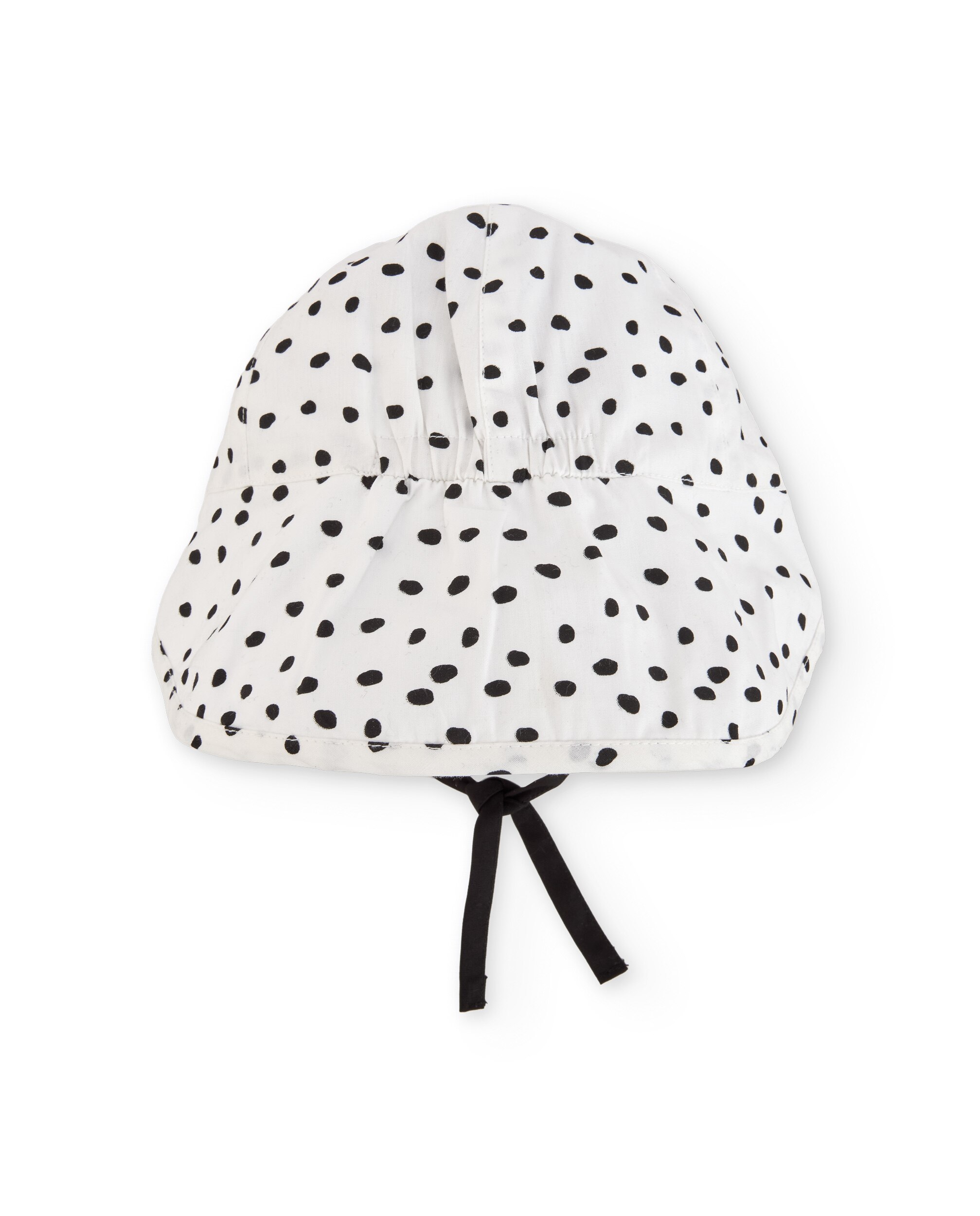 Boné para Bebé de Plana com Aba Branco / Preto-2
