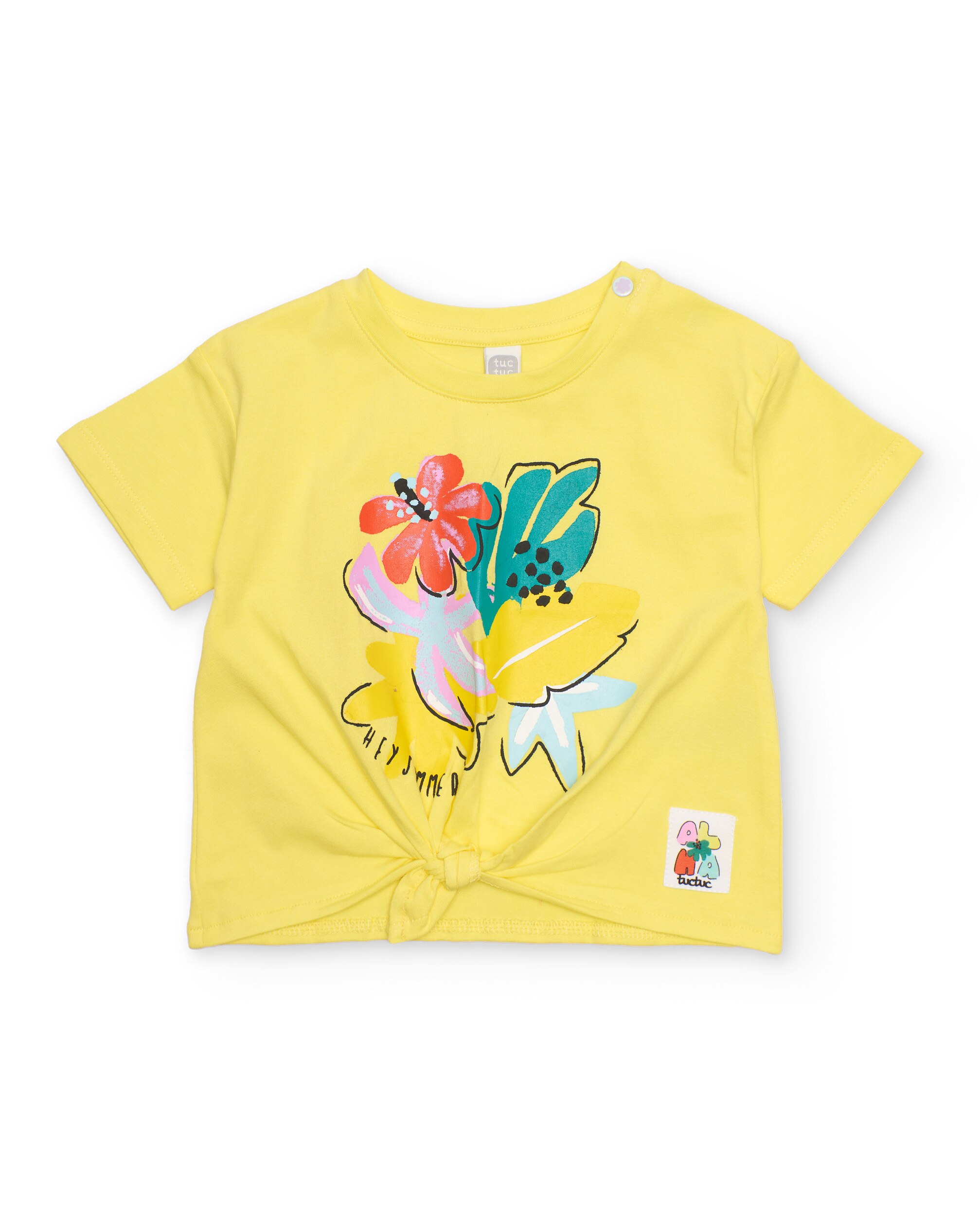 Conjunto Infantil de Malha e Nó Decorativo Amarelo-2
