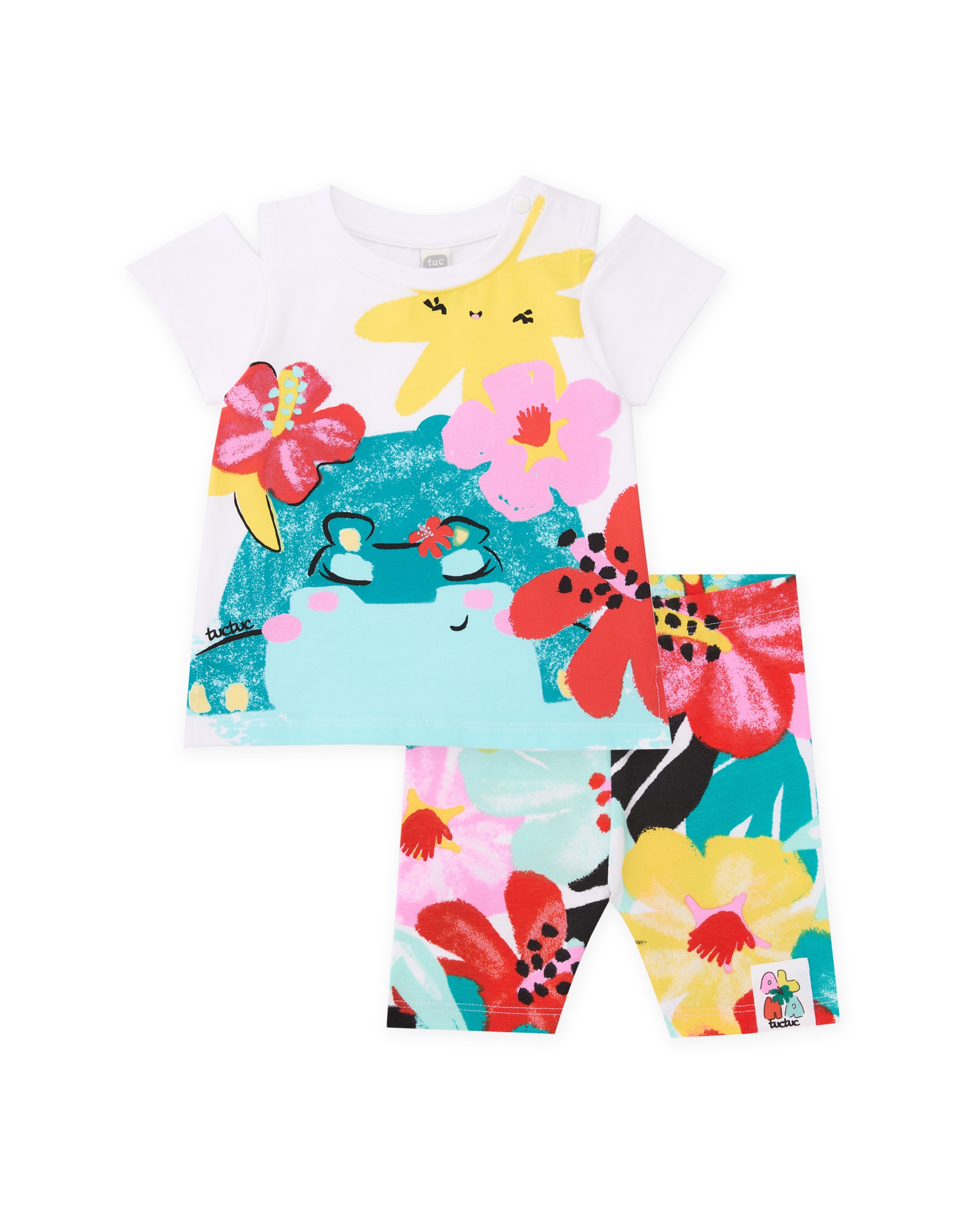 Imagem 0 de Conjunto Infantil de Malha e Design Floral