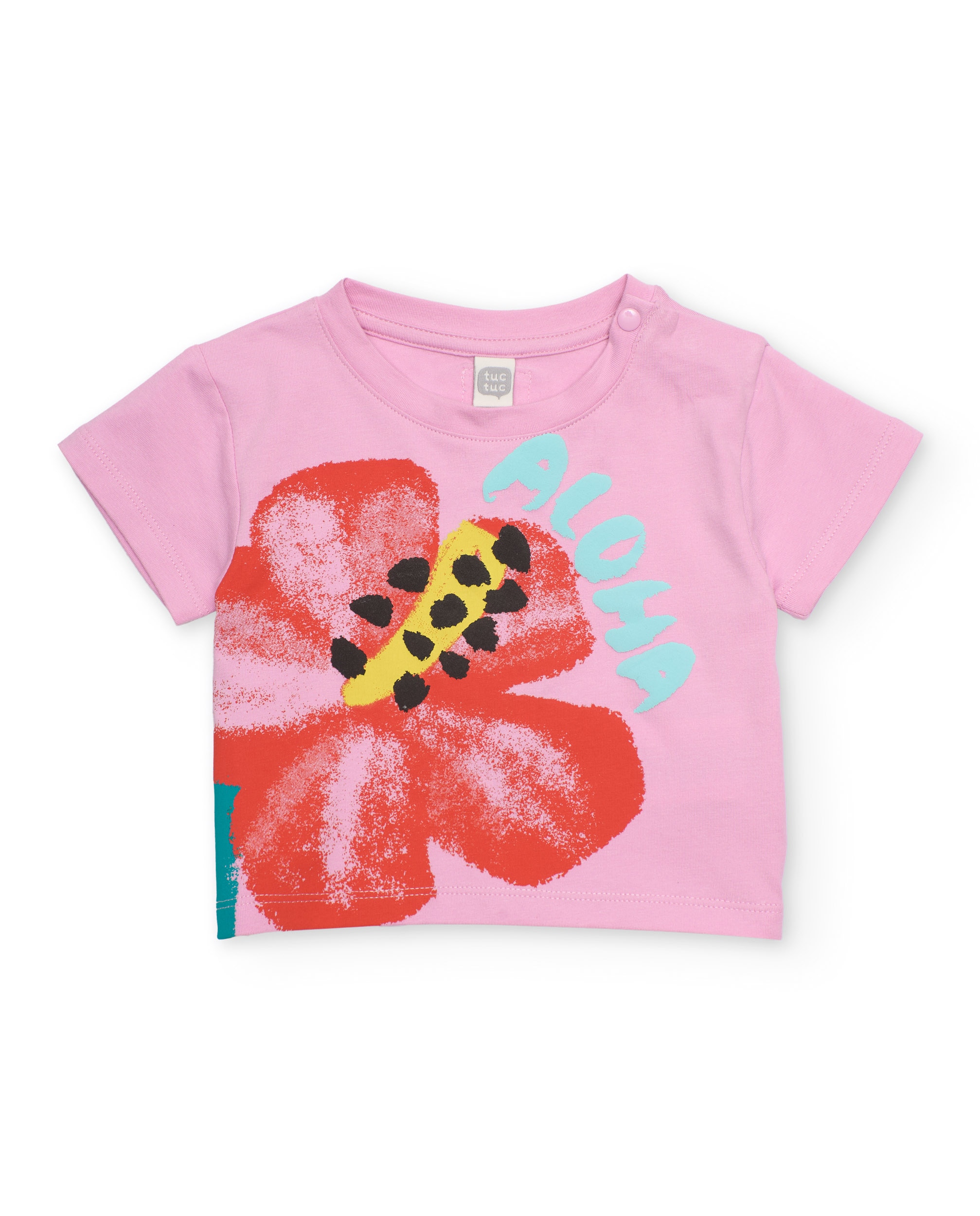 Conjunto Infantil de Malha e Design Floral Rosa-2