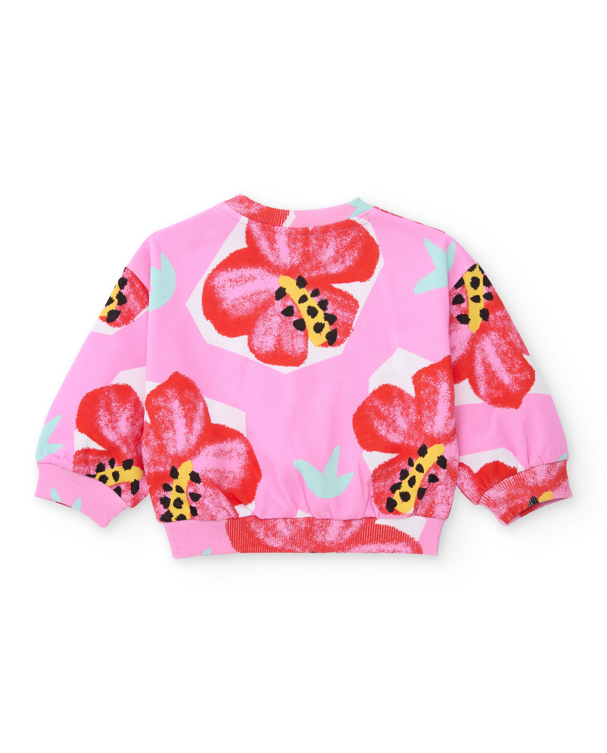 Sweatshirt Infantil de Malha e Estampado Floral Rosa-2