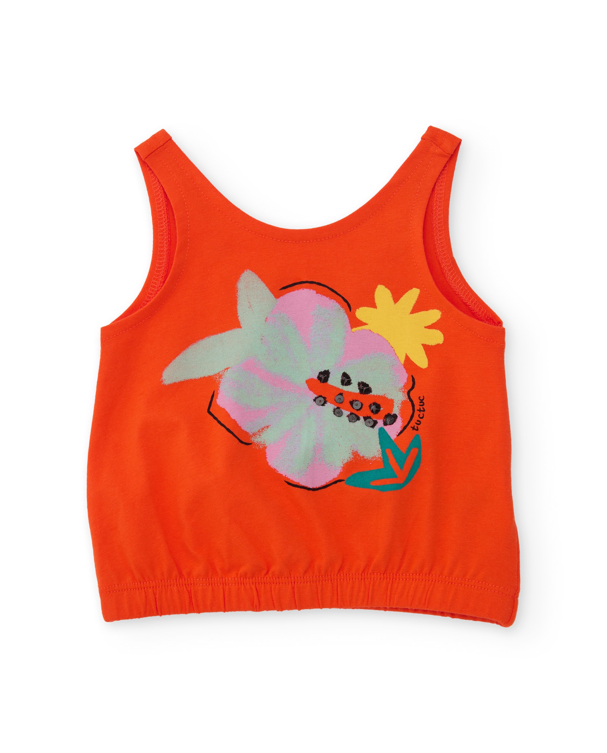 Conjunto Infantil de Malha e Design Floral Vermelho-2