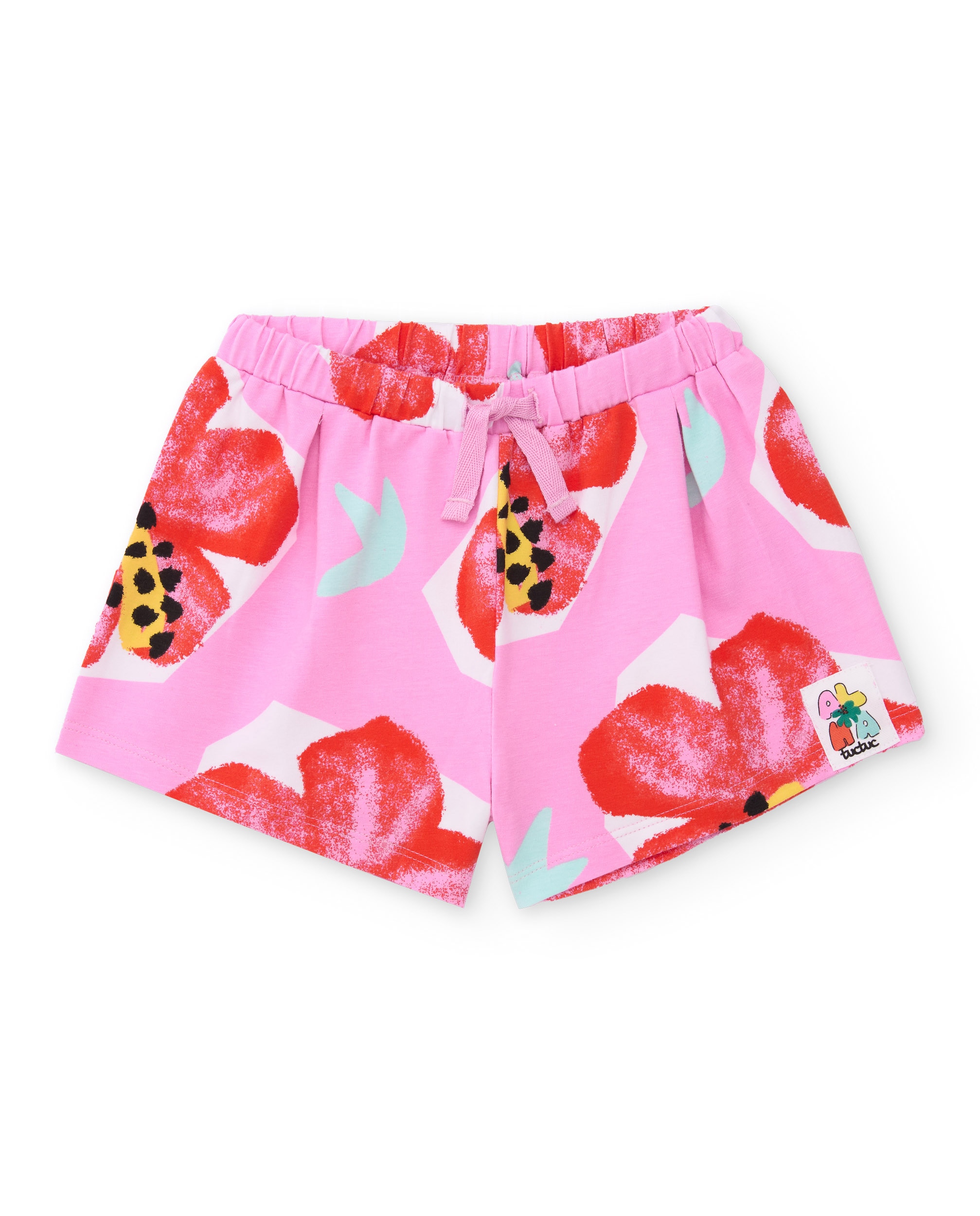Conjunto Infantil de Malha e Design Floral Vermelho-3