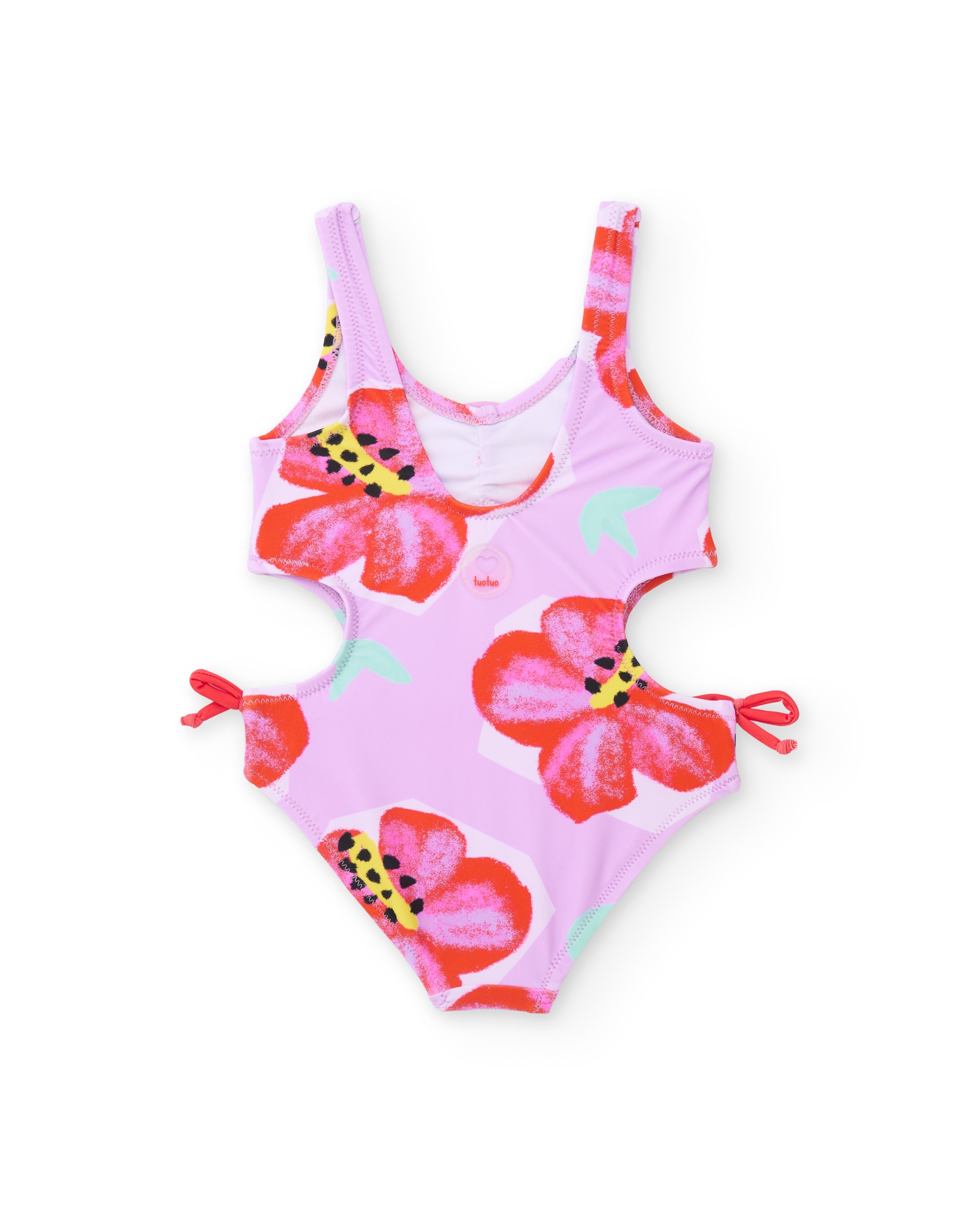 Fato de Banho Infantil de Malha e Apliques em Relevo Tuc tuc Rosa-2