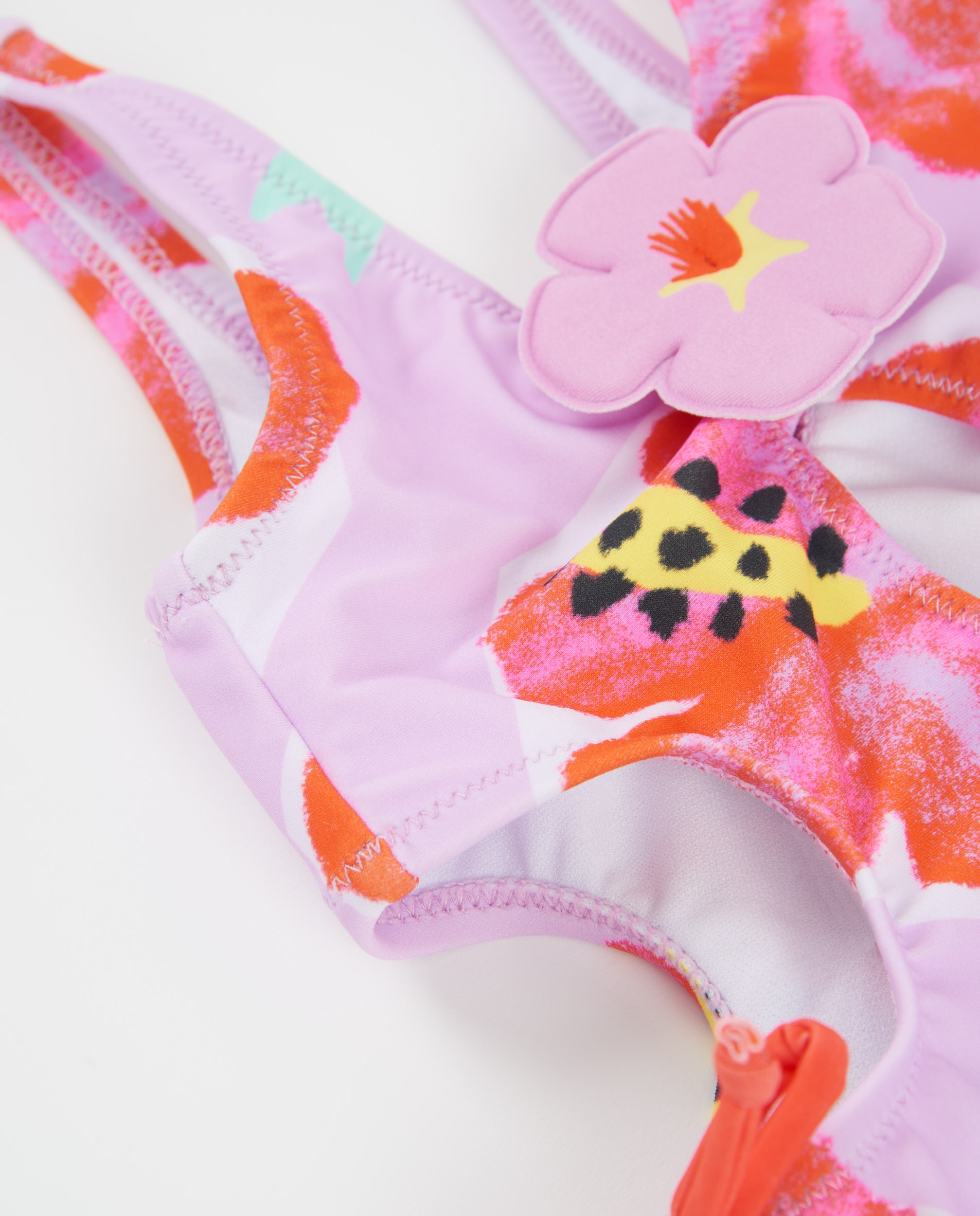 Fato de Banho Infantil de Malha e Apliques em Relevo Tuc tuc Rosa-3