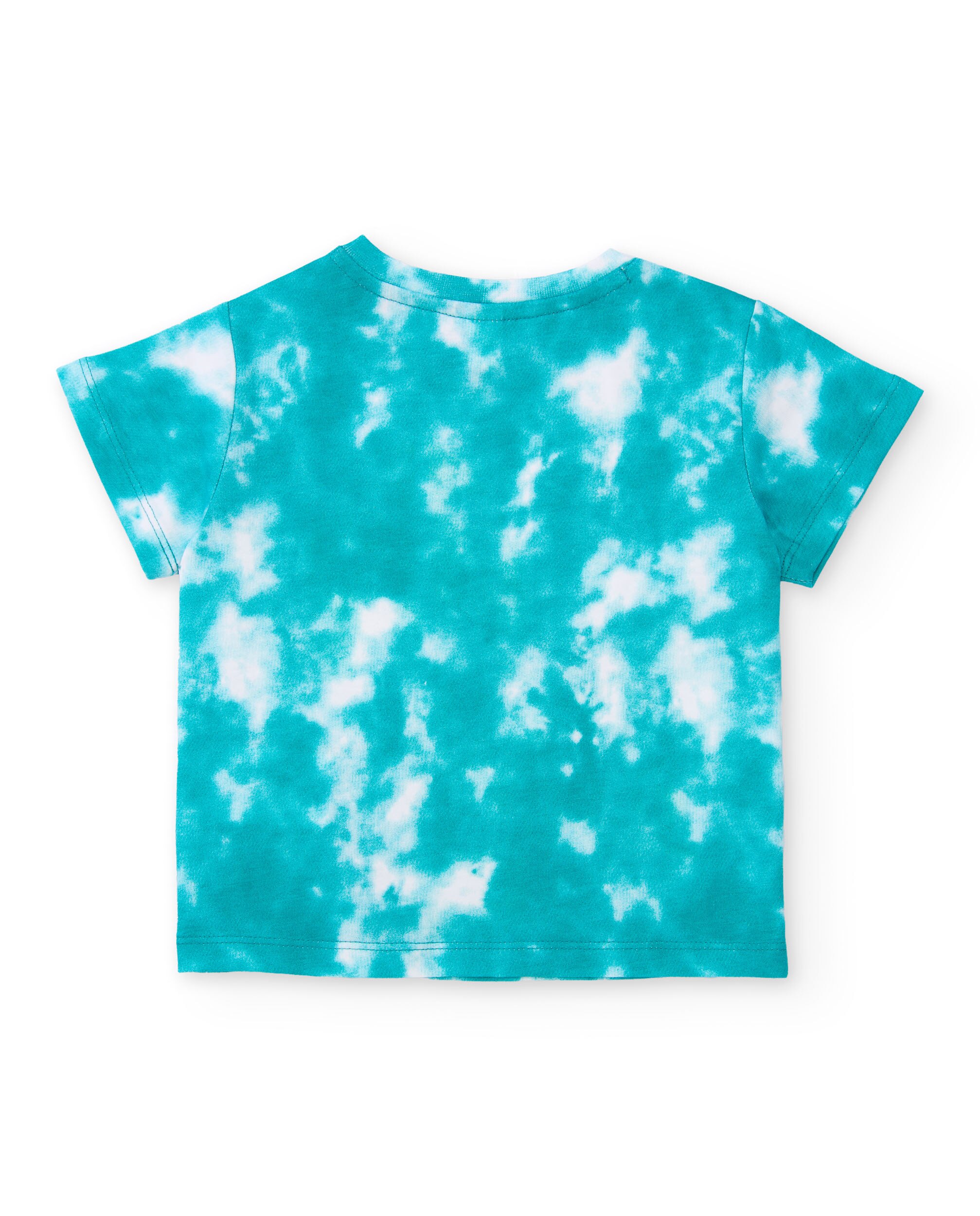 T-shirt Infantil de Malha e Detalhe em Relevo Azul-turquesa-2