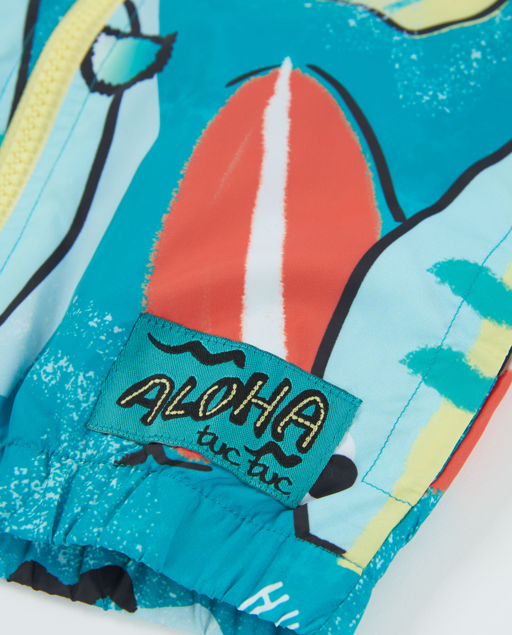 Casaco de Plana com Estampado de Pranchas de Surf Azul-4