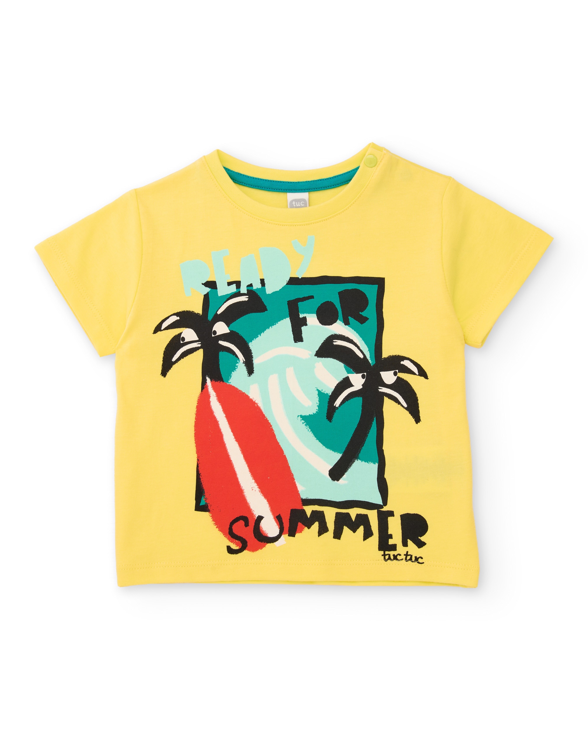 Conjunto Infantil de Malha com Estampado Veraniego Amarelo-2