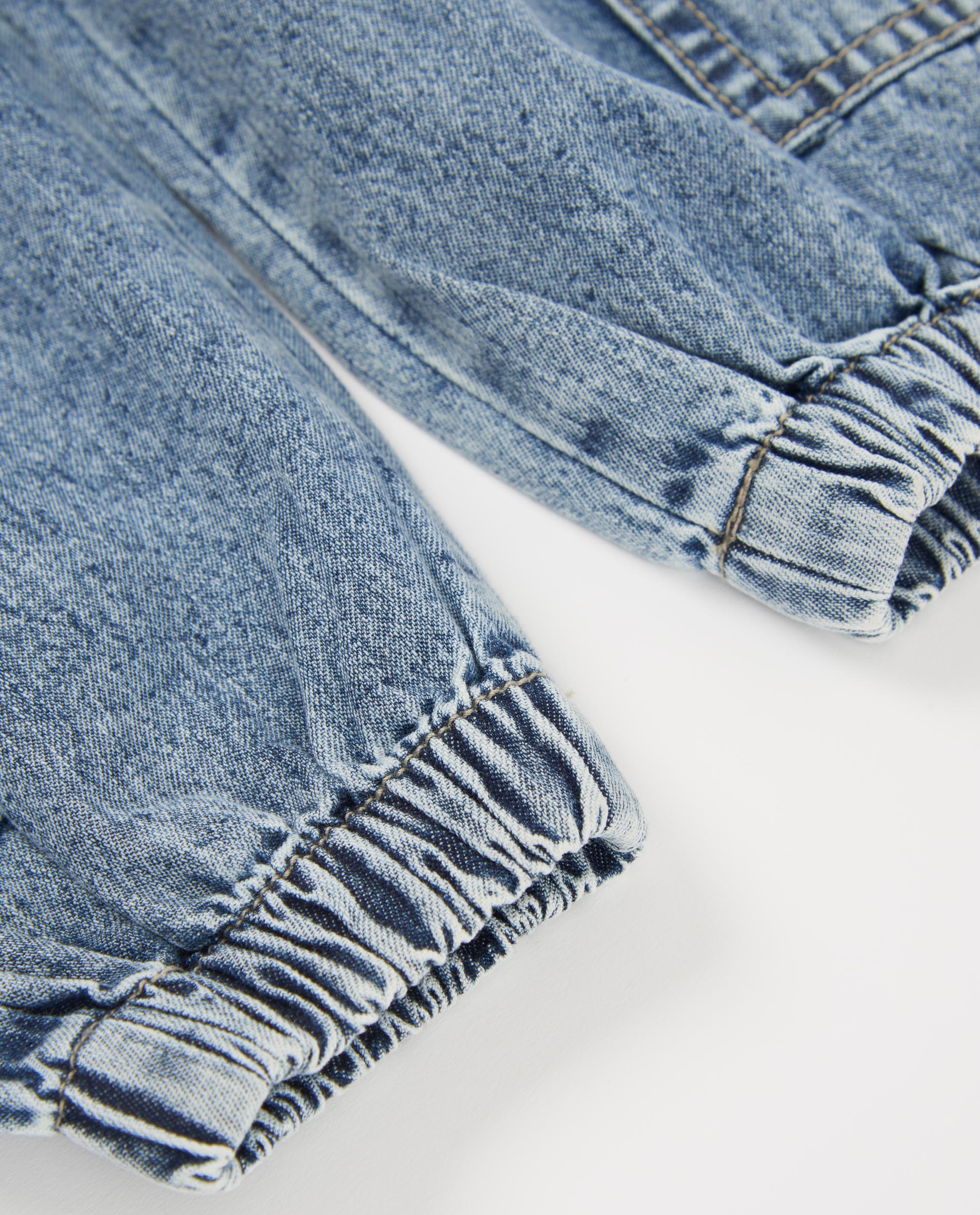 Calças Infantil de Plana em Denim Azul denim-4