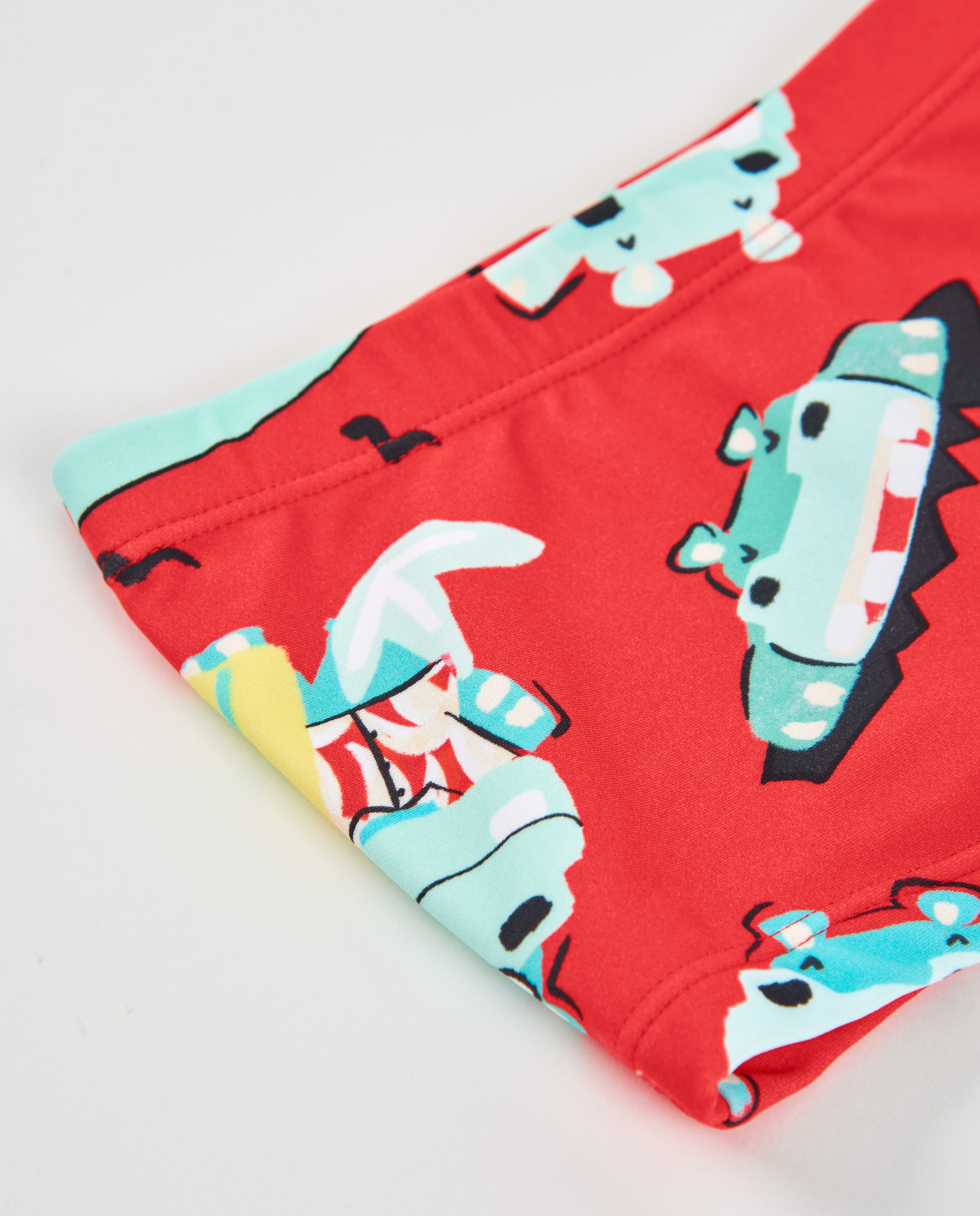 Fato de Banho Infantil de Malha e Estampado Veraniego Vermelho-3