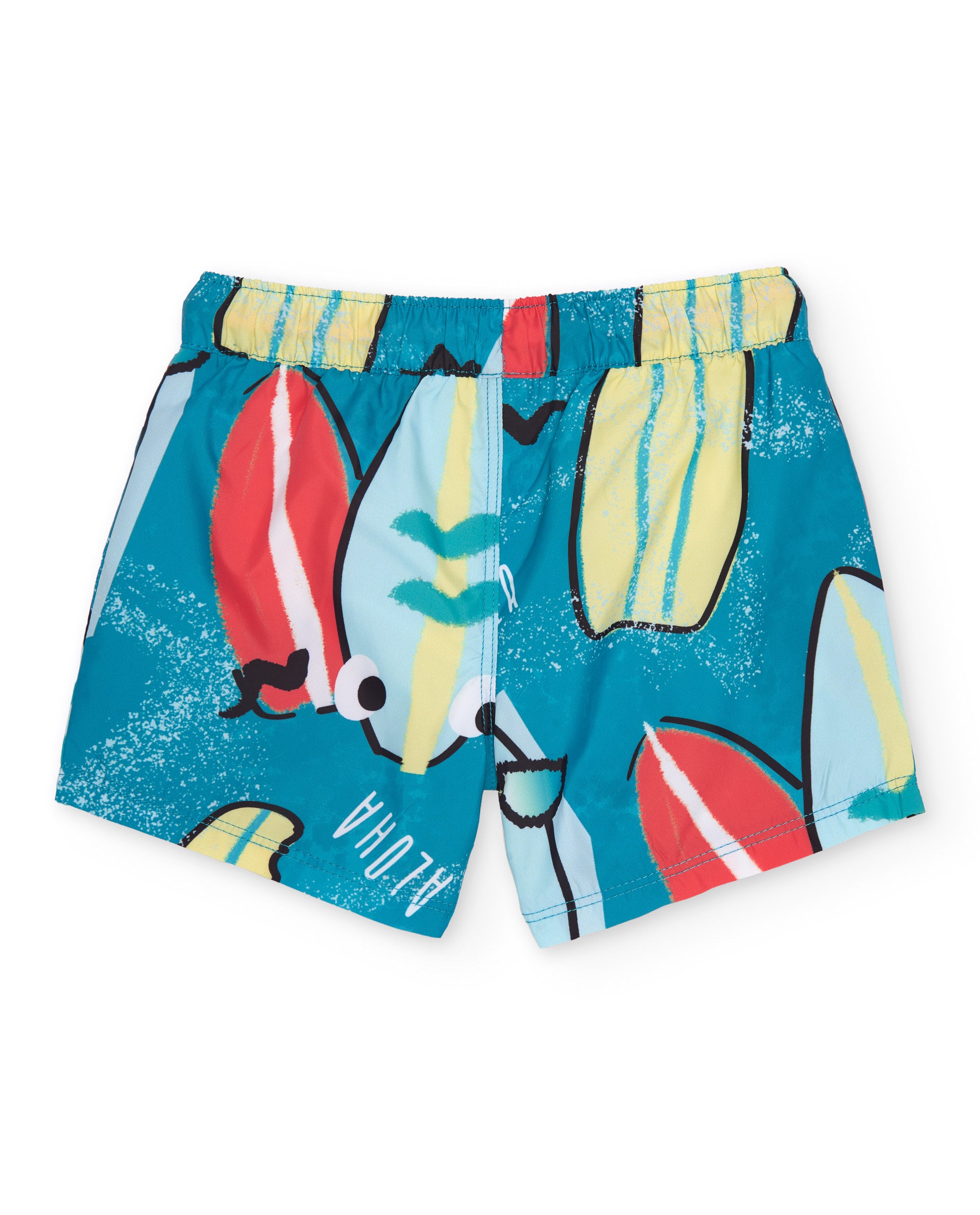 Fato de Banho Infantil de Plana e Estampado Pranchas de Surf Petróleo-3