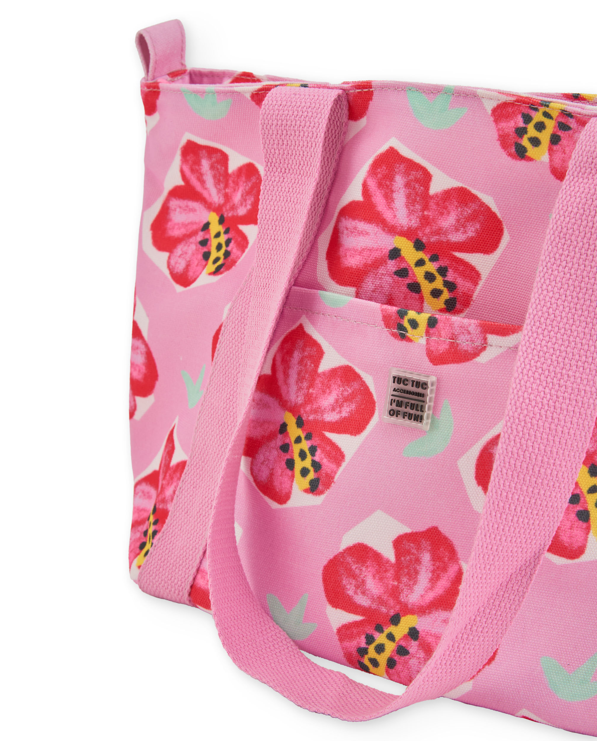 Mochila Infantil de Plana e Fecho Zip Tuc tuc Rosa-3