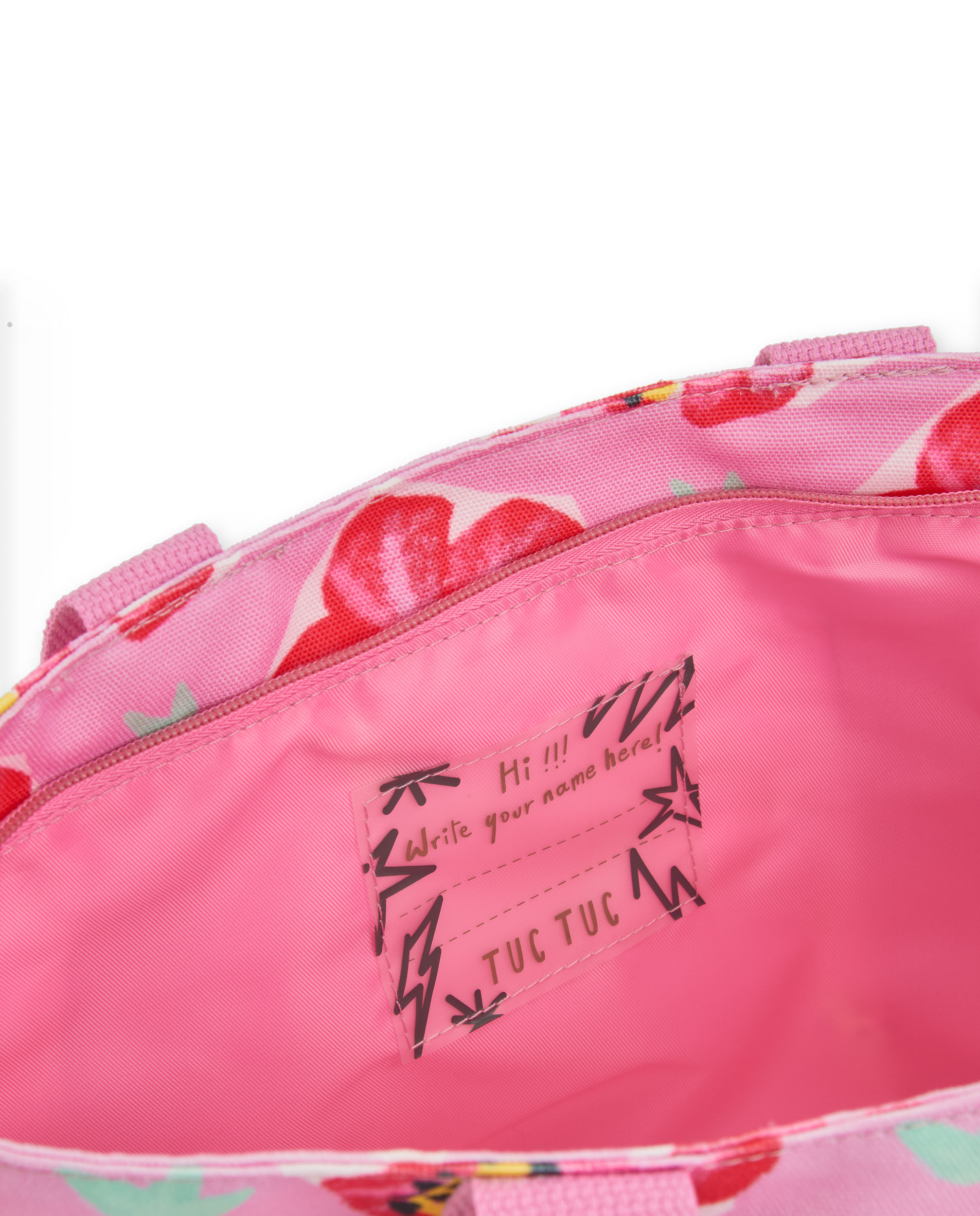 Mochila Infantil de Plana e Fecho Zip Tuc tuc Rosa-4