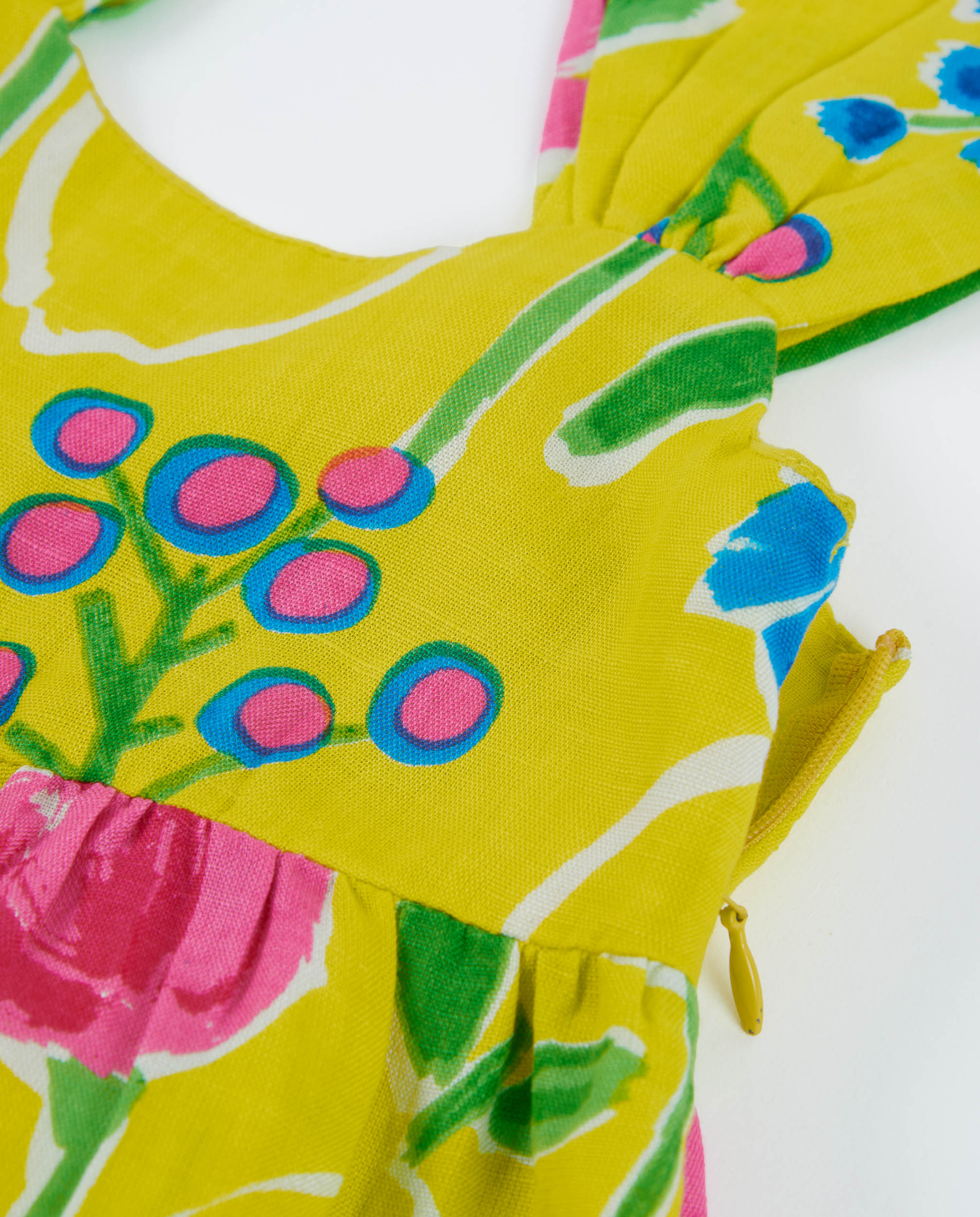 Vestido Infantil de Plana e Alças com Folhos Tuc tuc Amarelo-3