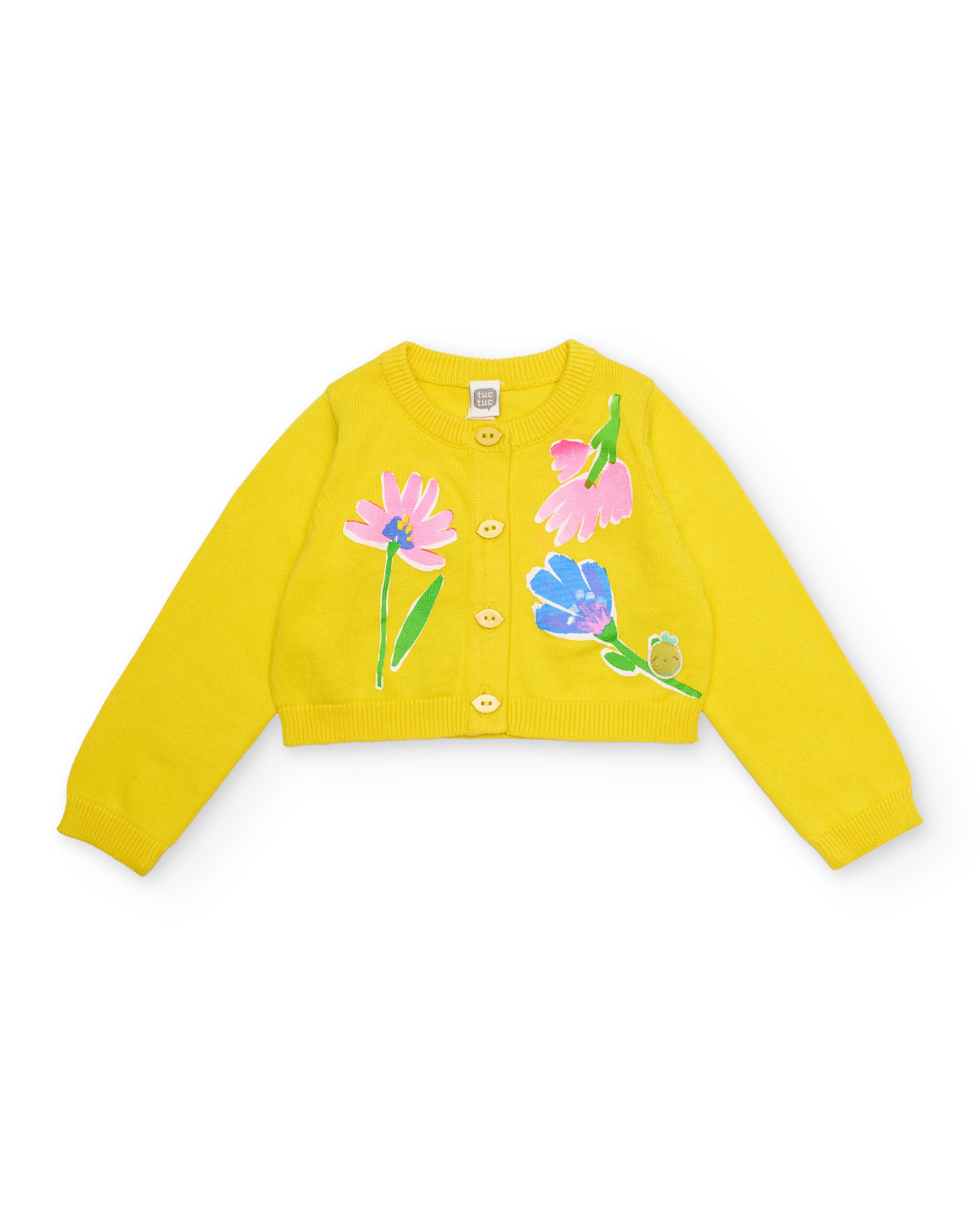 Imagem 0 de Casaco Infantil de Tricô com Estampado Floral