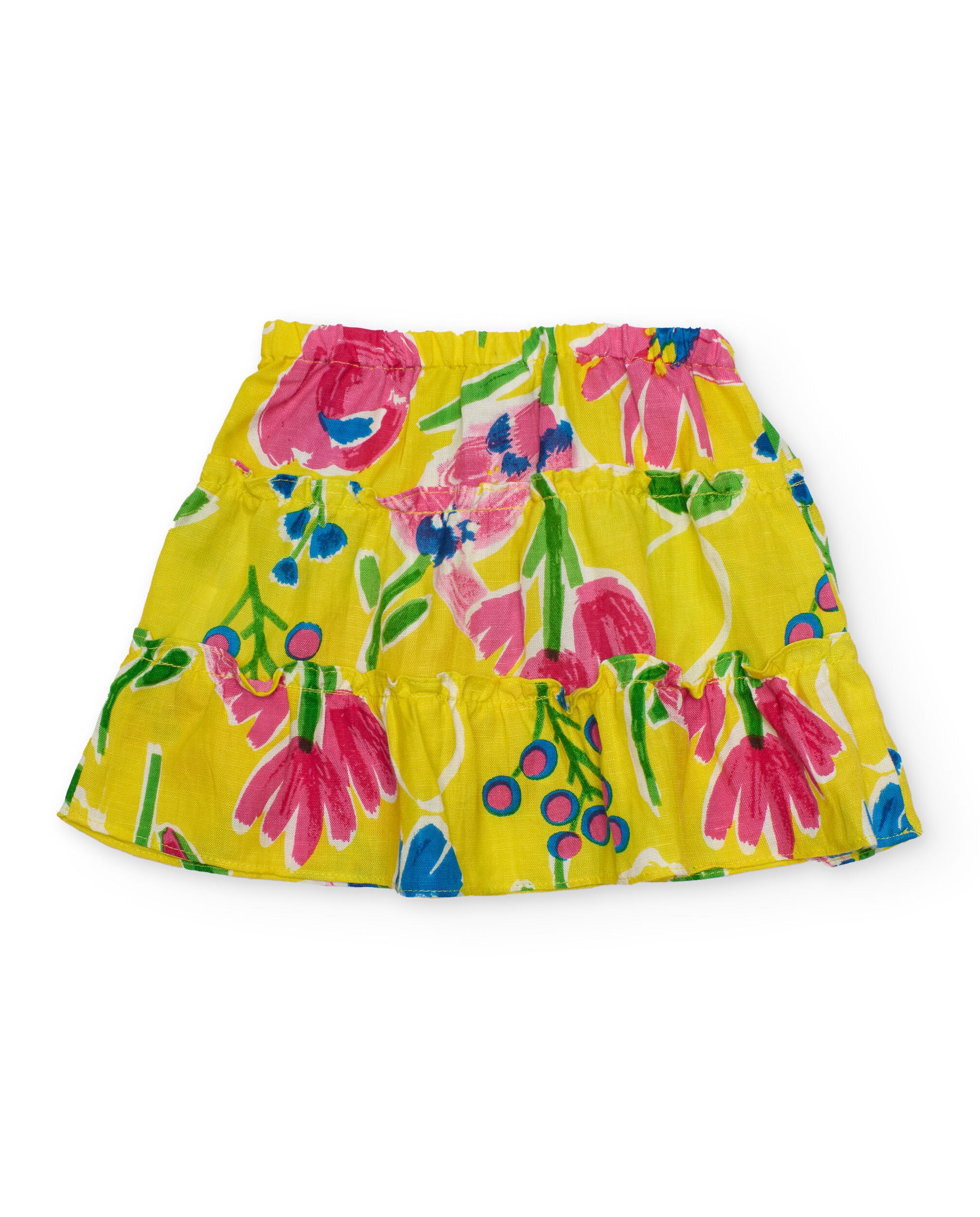 Saia Infantil de Plana com Capas Franzidas Amarelo-2