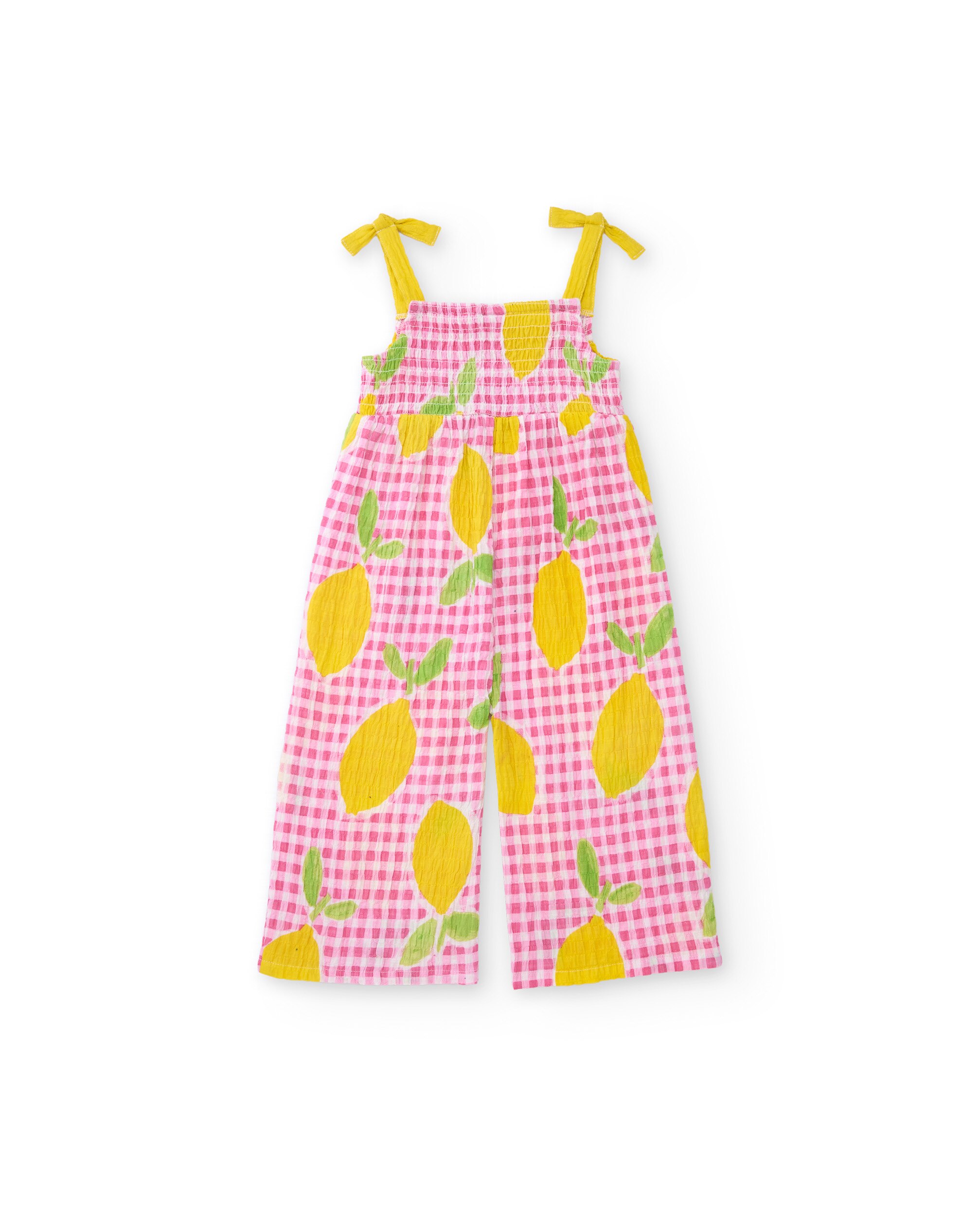 Macacão Infantil de Plana com Estampado de Limões Tuc tuc Rosa-2