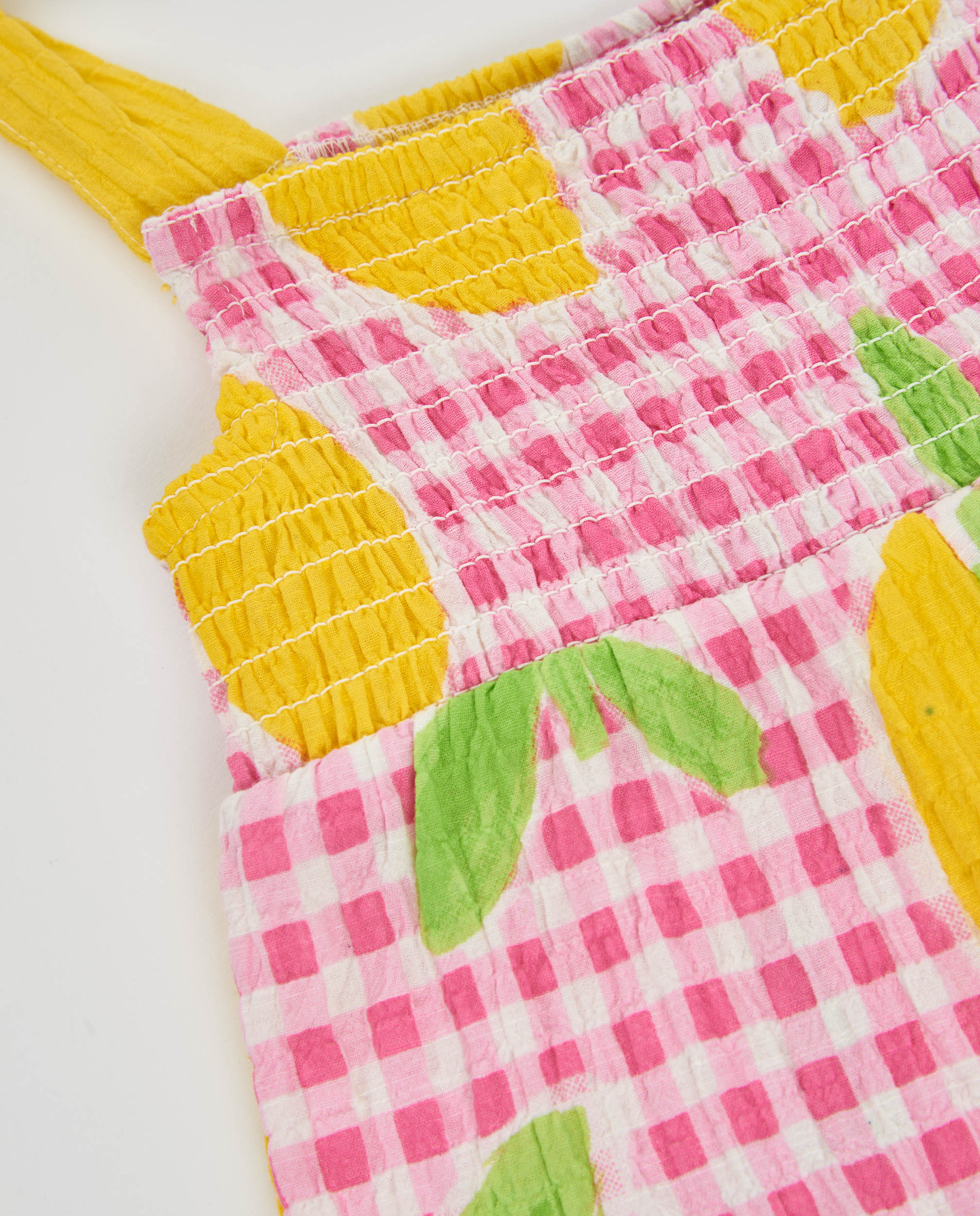 Macacão Infantil de Plana com Estampado de Limões Tuc tuc Rosa-3