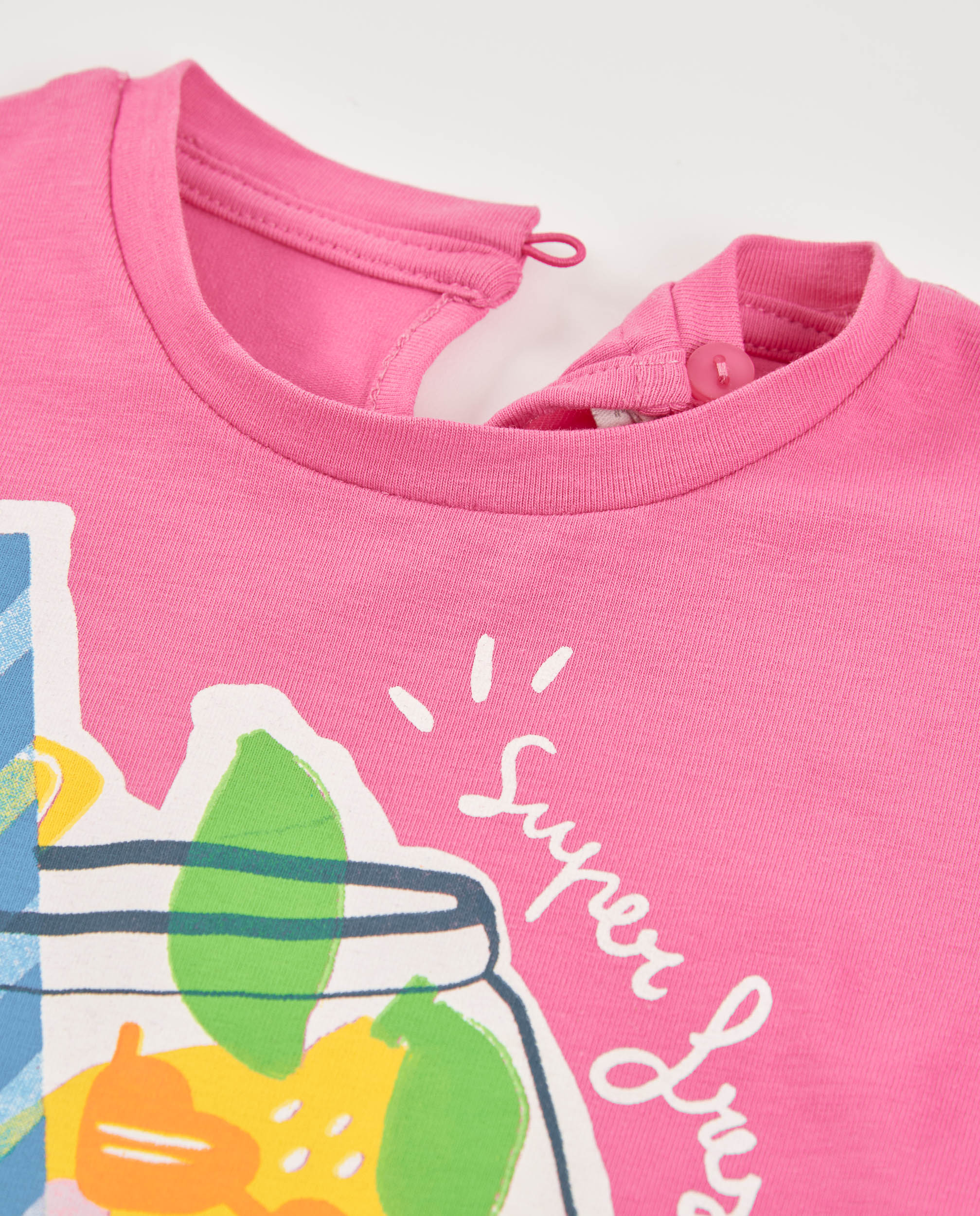 T-shirt Infantil de Malha com Motivo de Limonada Rosa-3