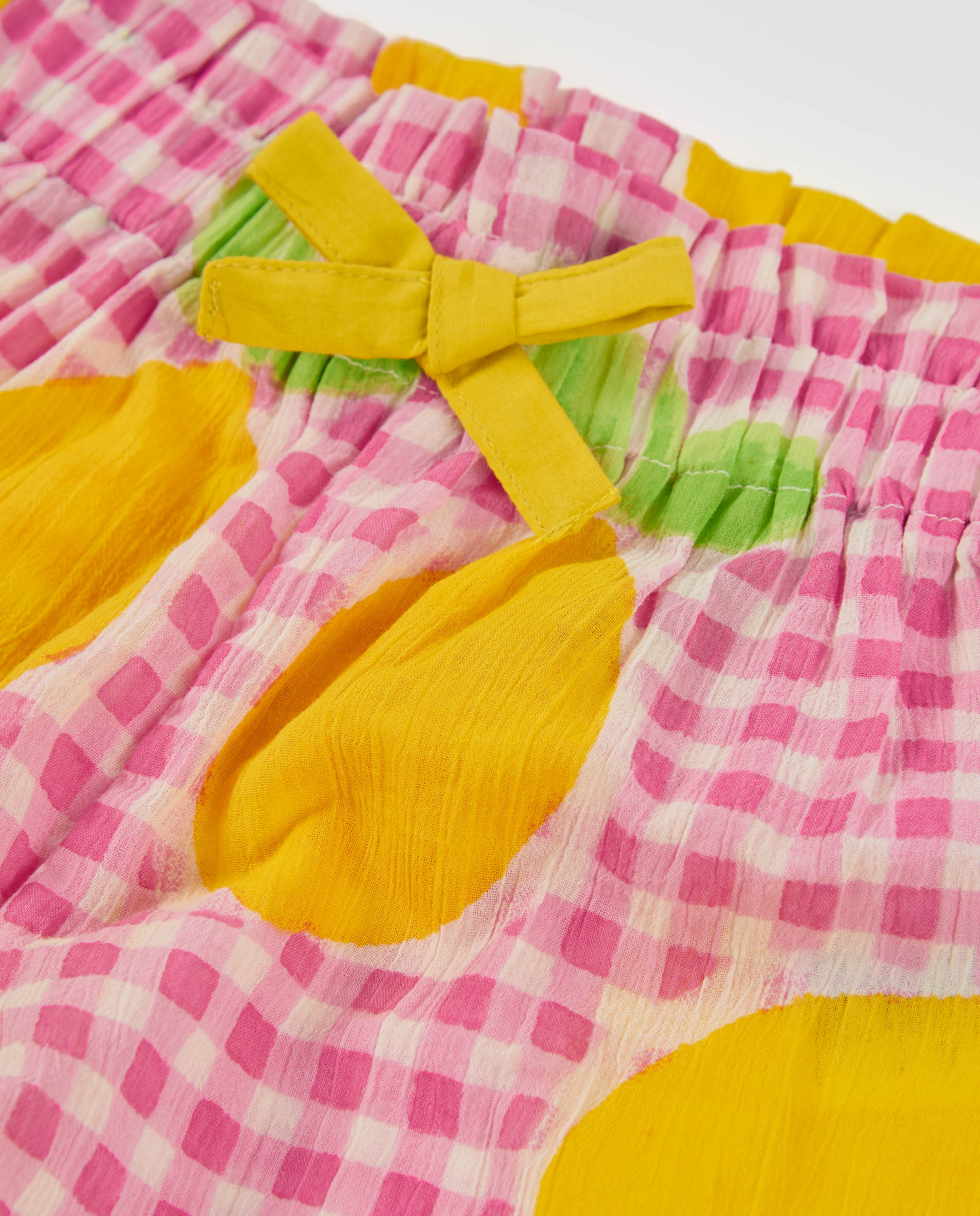 Calções de Plana com Estampado de Limões Rosa-3