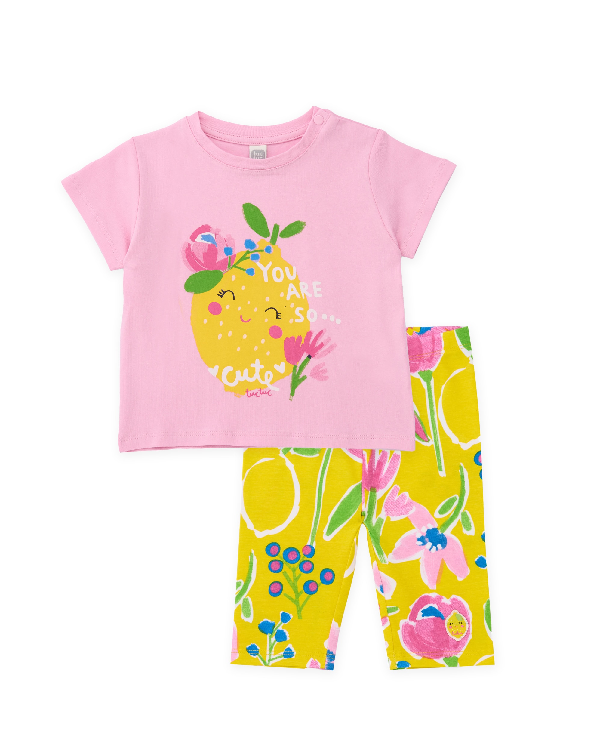 Imagem 0 de Conjunto Infantil de Malha com Design Floral