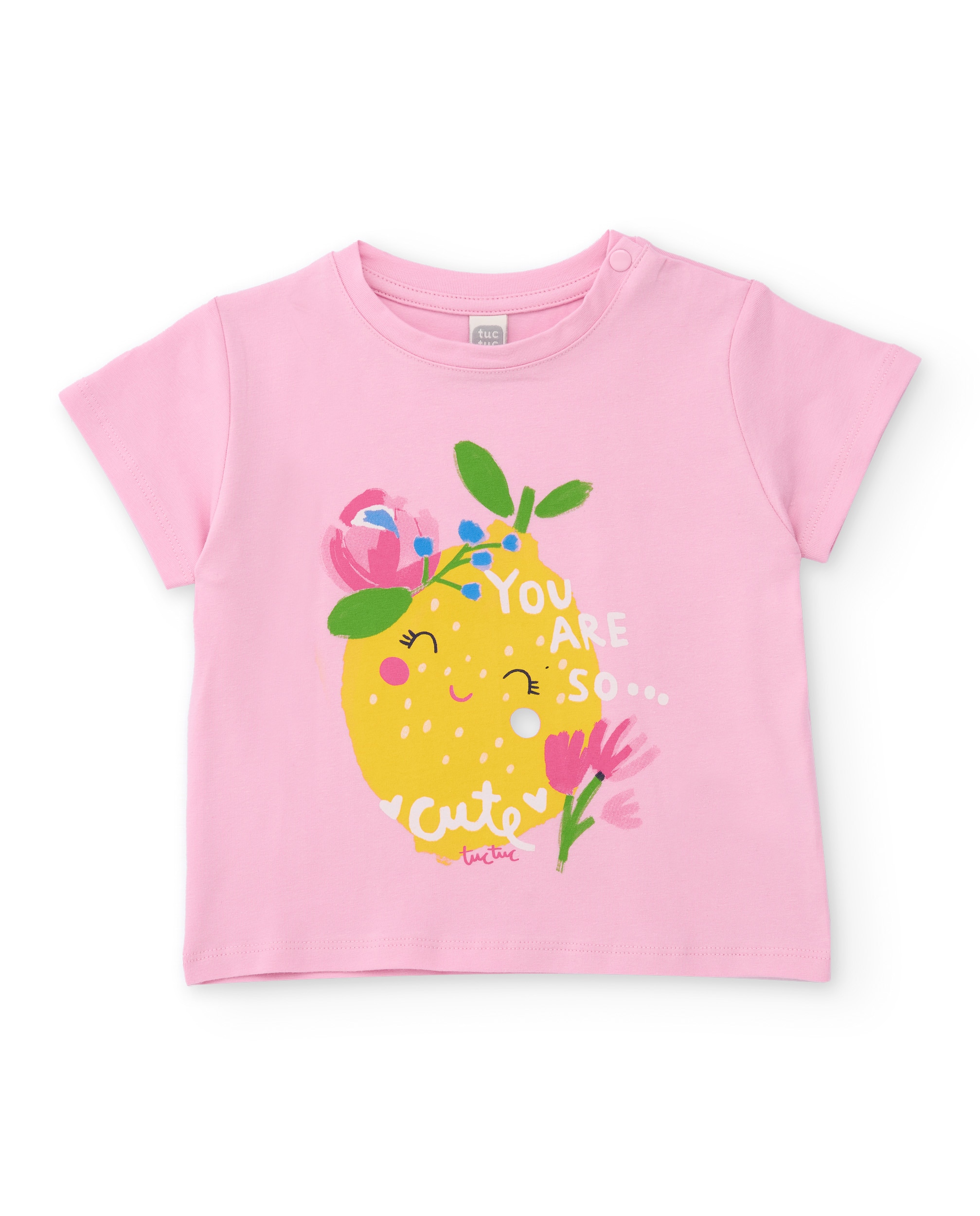 Conjunto Infantil de Malha com Design Floral Tuc tuc Rosa-2
