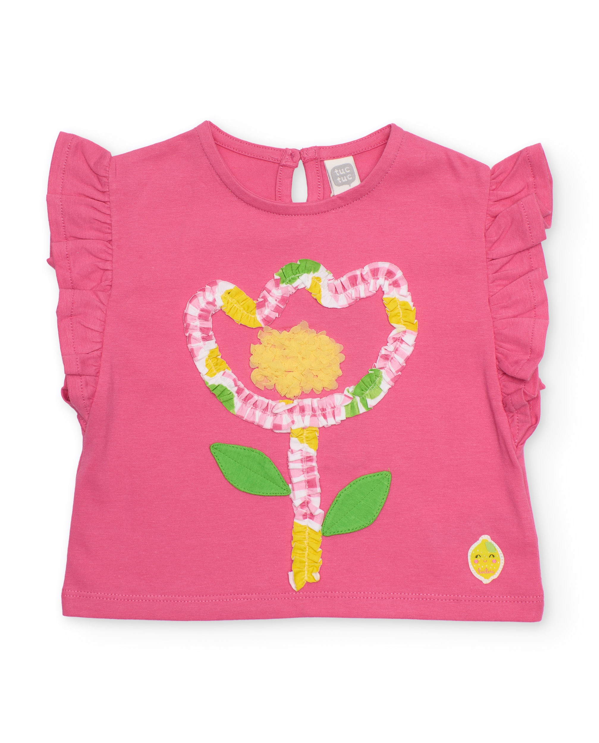 Imagem 0 de T-shirt Infantil de Malha e Flor em Relevo