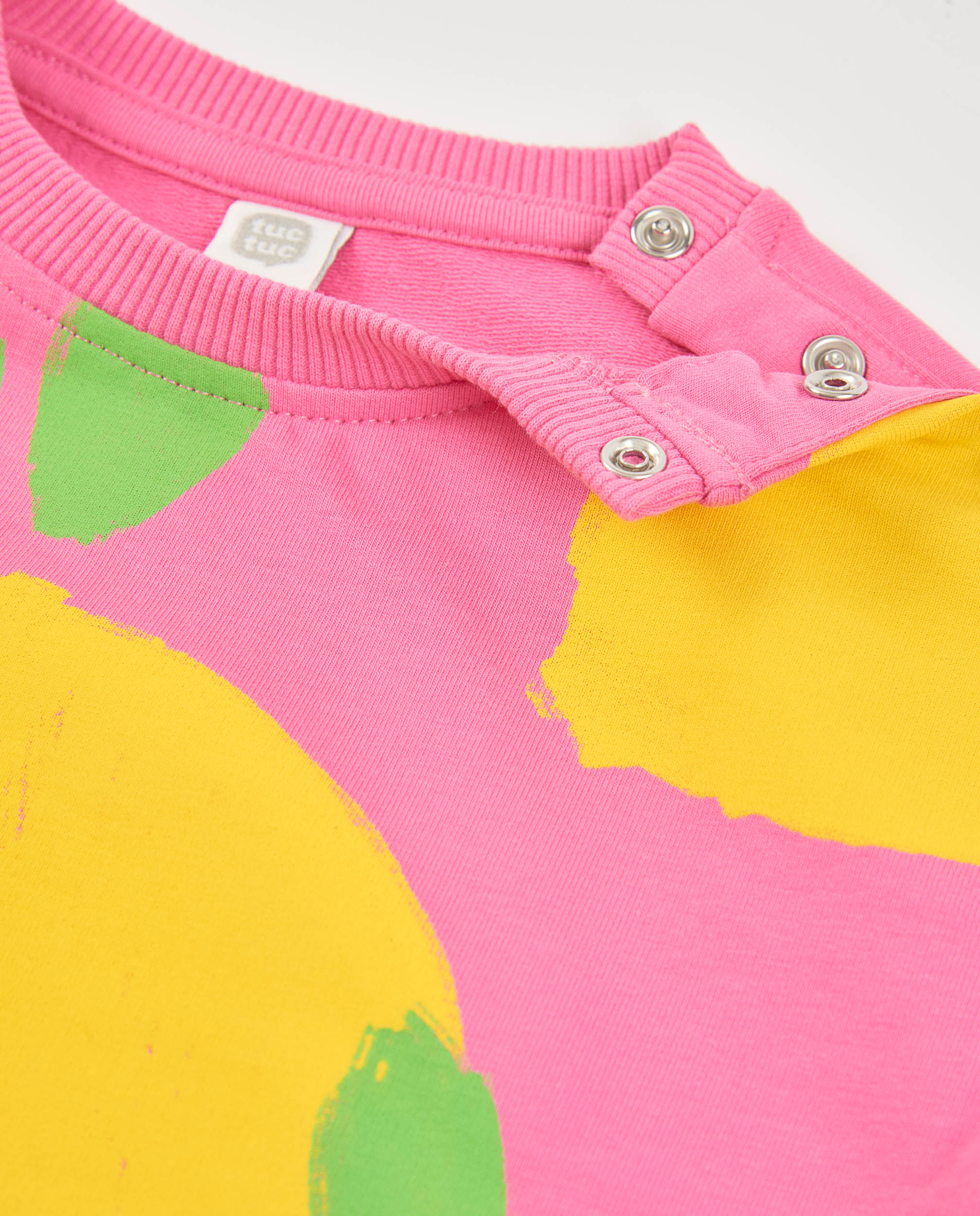 Sweat Infantil de Malha com Fecho no Ombro Rosa-3