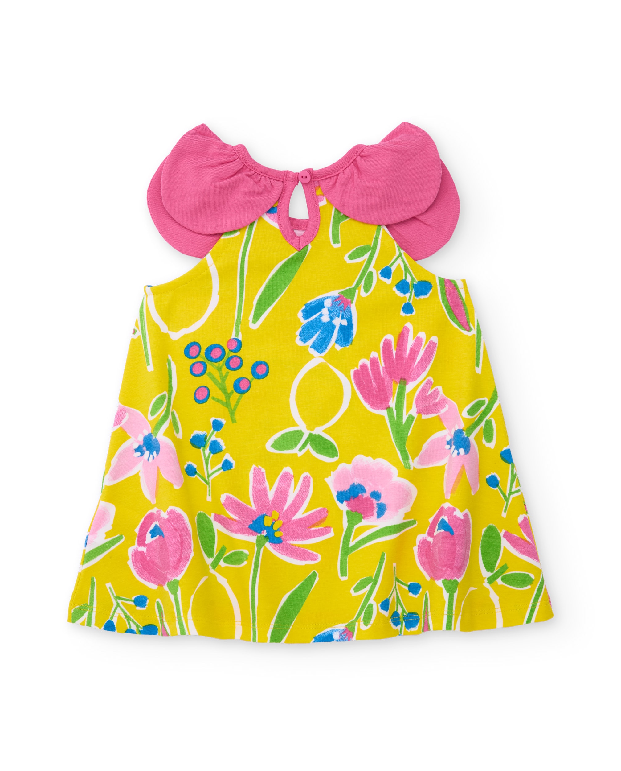 Vestido Infantil de Malha e Gola Pétala Tuc tuc Amarelo-2