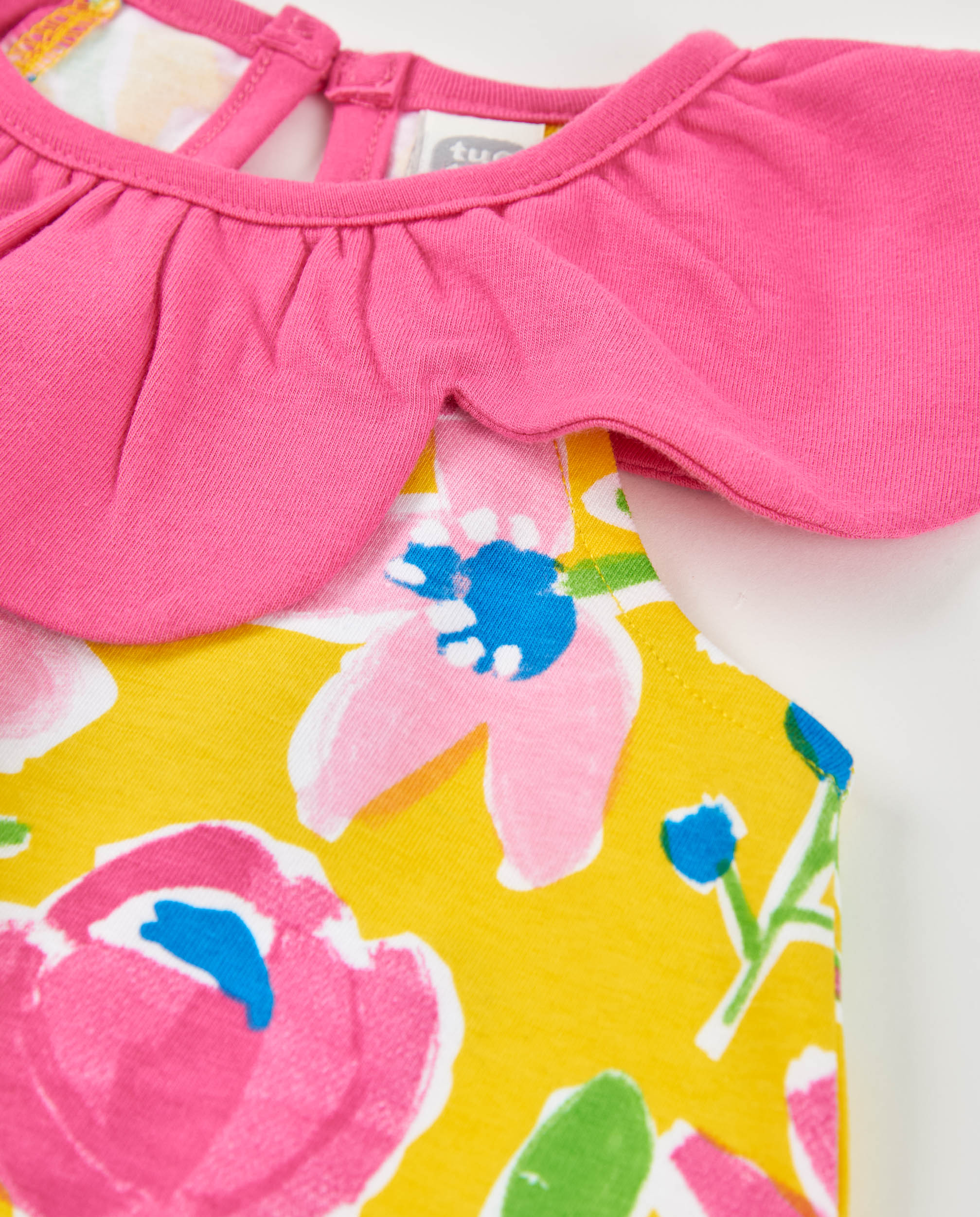 Vestido Infantil de Malha e Gola Pétala Tuc tuc Amarelo-4