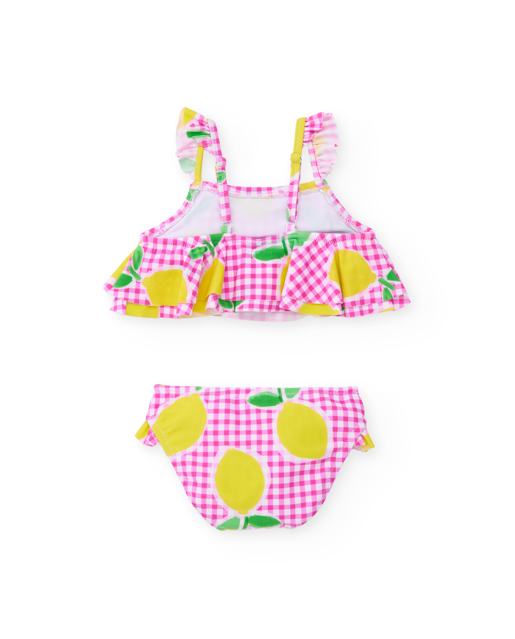 Biquíni Infantil de Malha em Fundo Vichy Tuc tuc Rosa-2