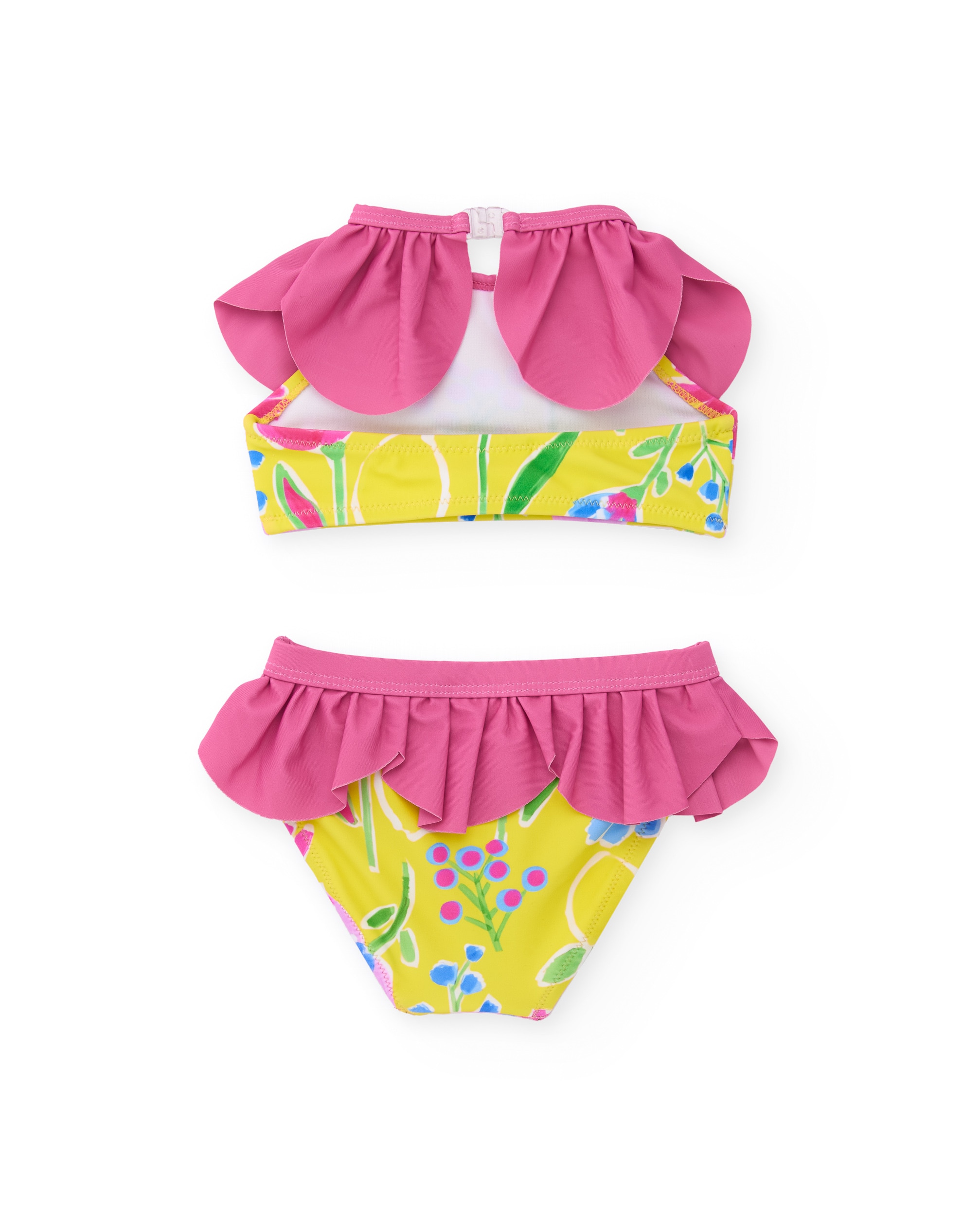 Biquíni Infantil de Malha com Folhos Tuc tuc Amarelo-2